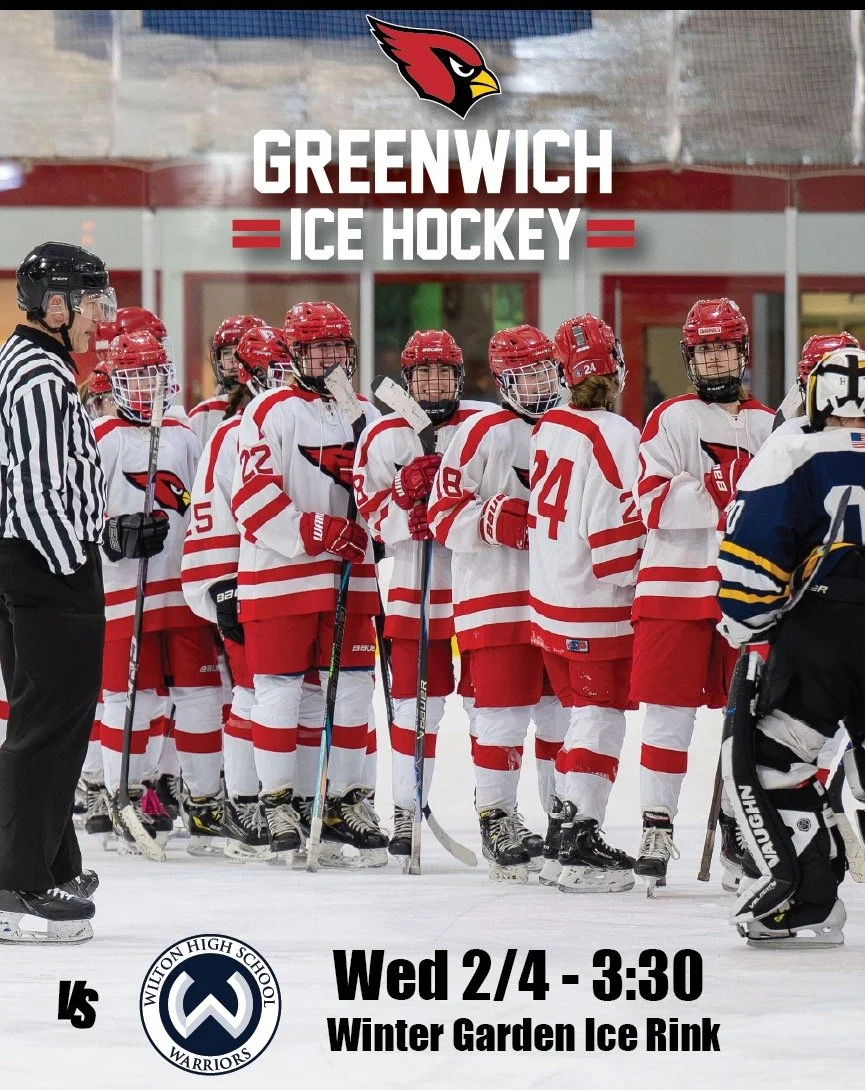🔴🏒 GAME DAY &ndash; MATINEE SHOWDOWN!

Greenwich vs Wilton / Norwalk / McMahon
📍 Ridgefield Winter Garden Ice Rink
🕞 Wednesday, Feb 4 | 3:30 PM
📺 Stream live on @livebarn

🔥 Afternoon puck drop!
🔴⚪ LET&rsquo;S GO BIG RED! 🔴⚪