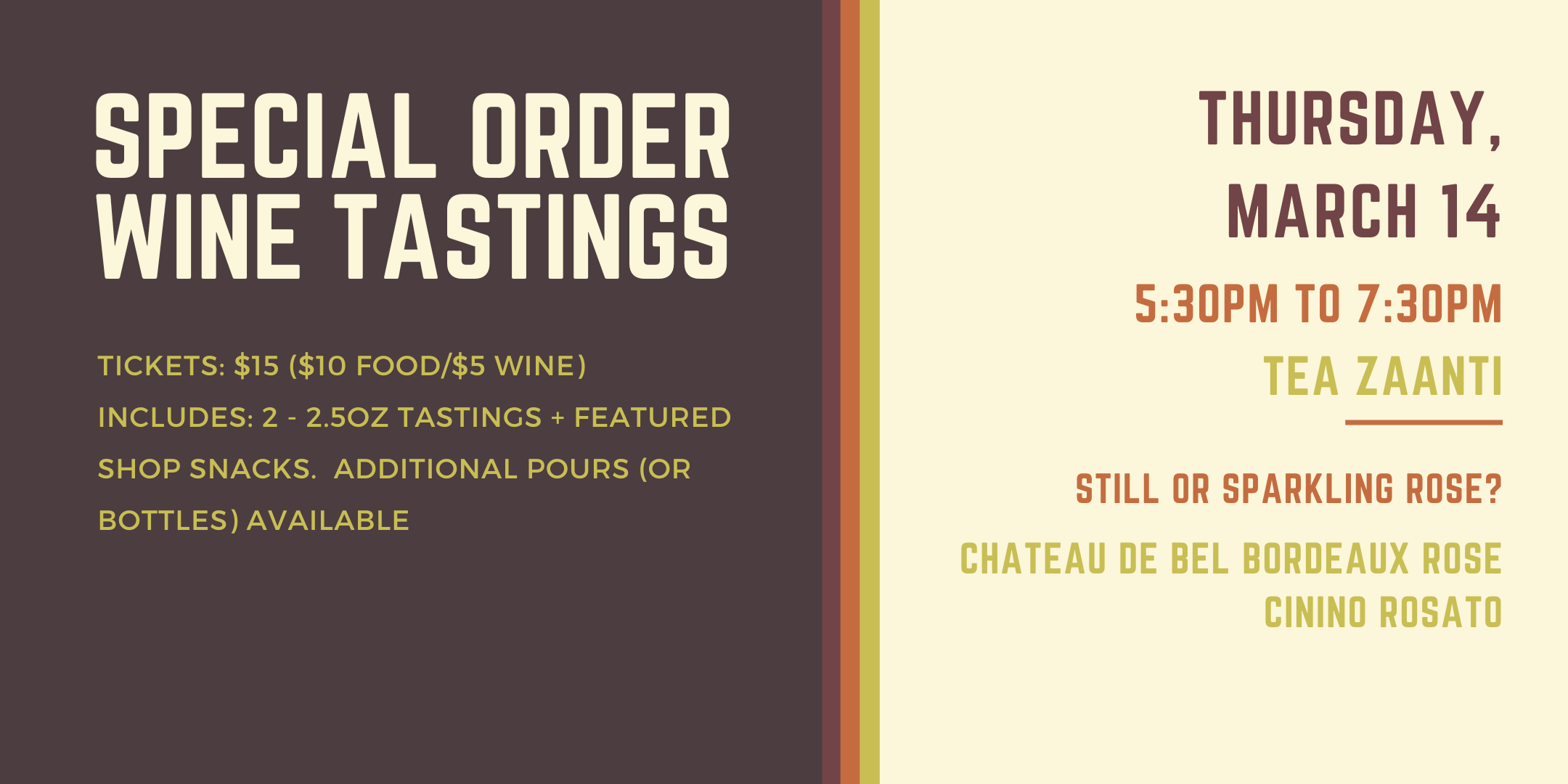 Wine Night Series - March 14th : Still or Sparkling Rosé?