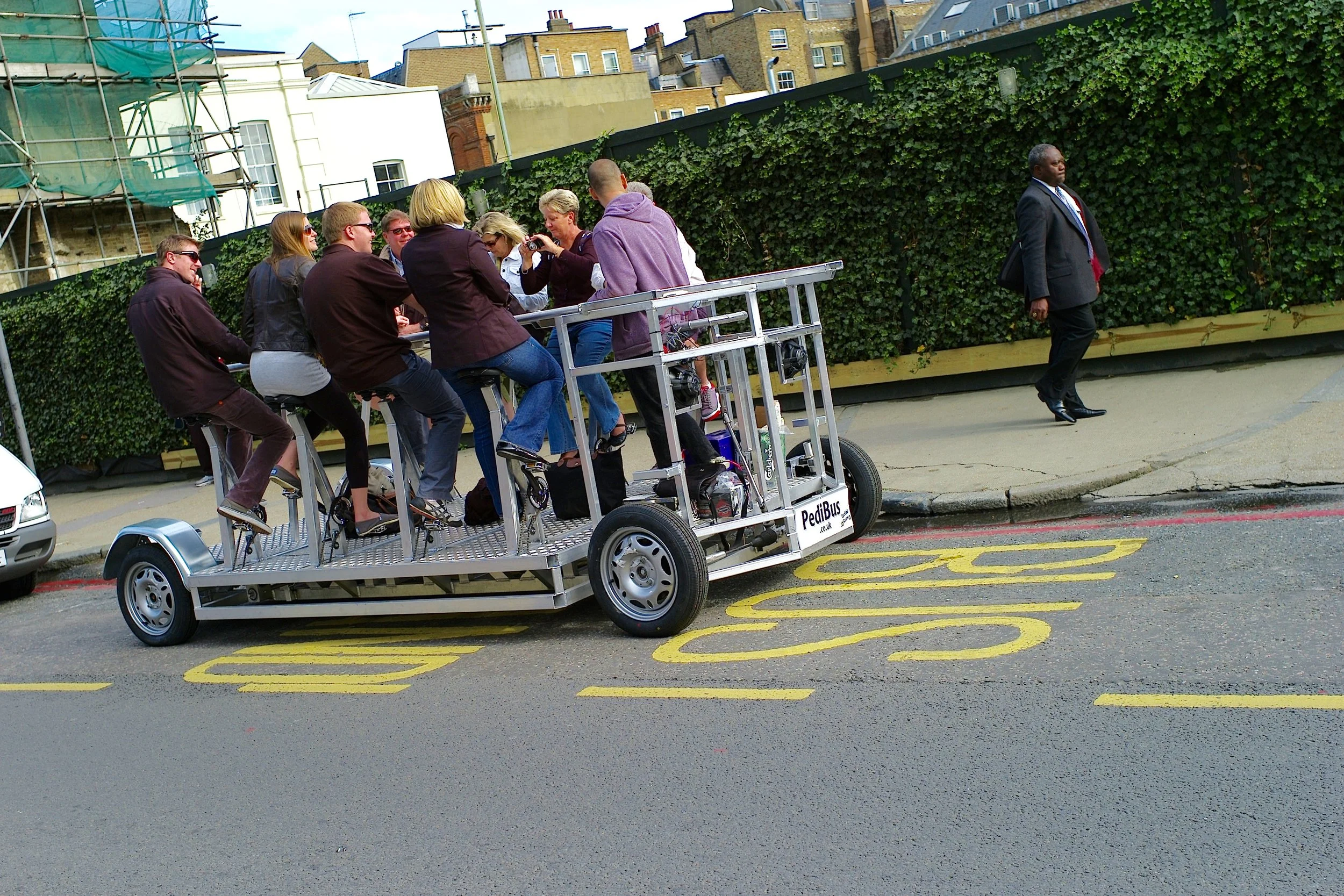 Drinking pedalcar, Southwark Street, London