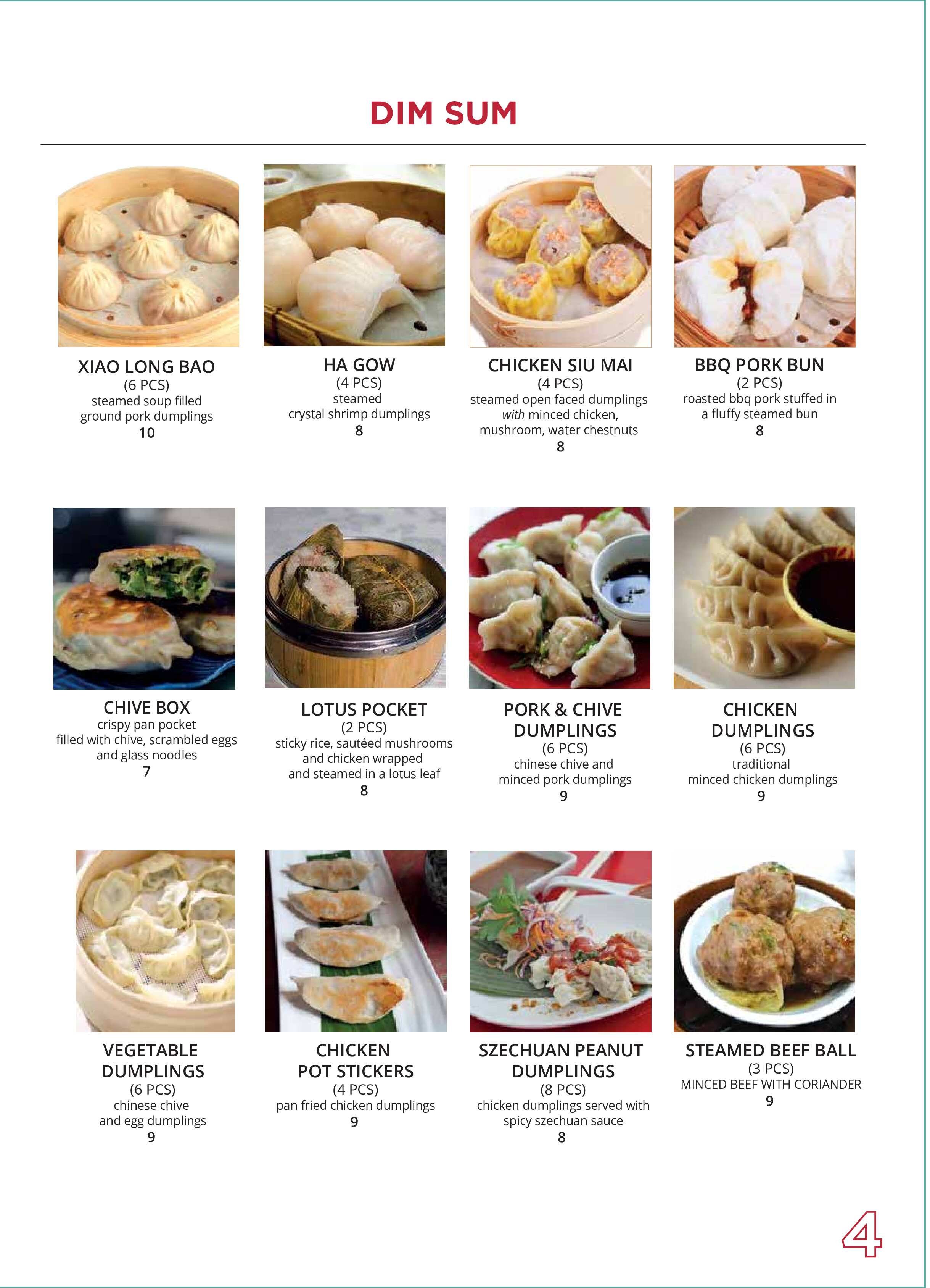 Dim Sum Menu