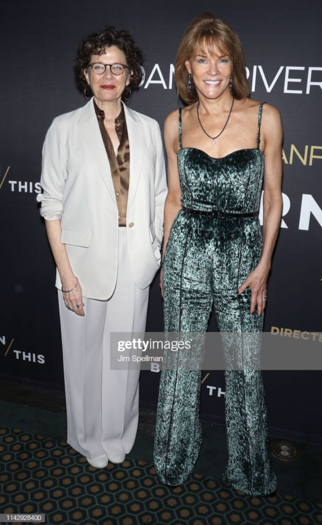 Carolyn McCormick with Annette Bening at BURN THIS premiere