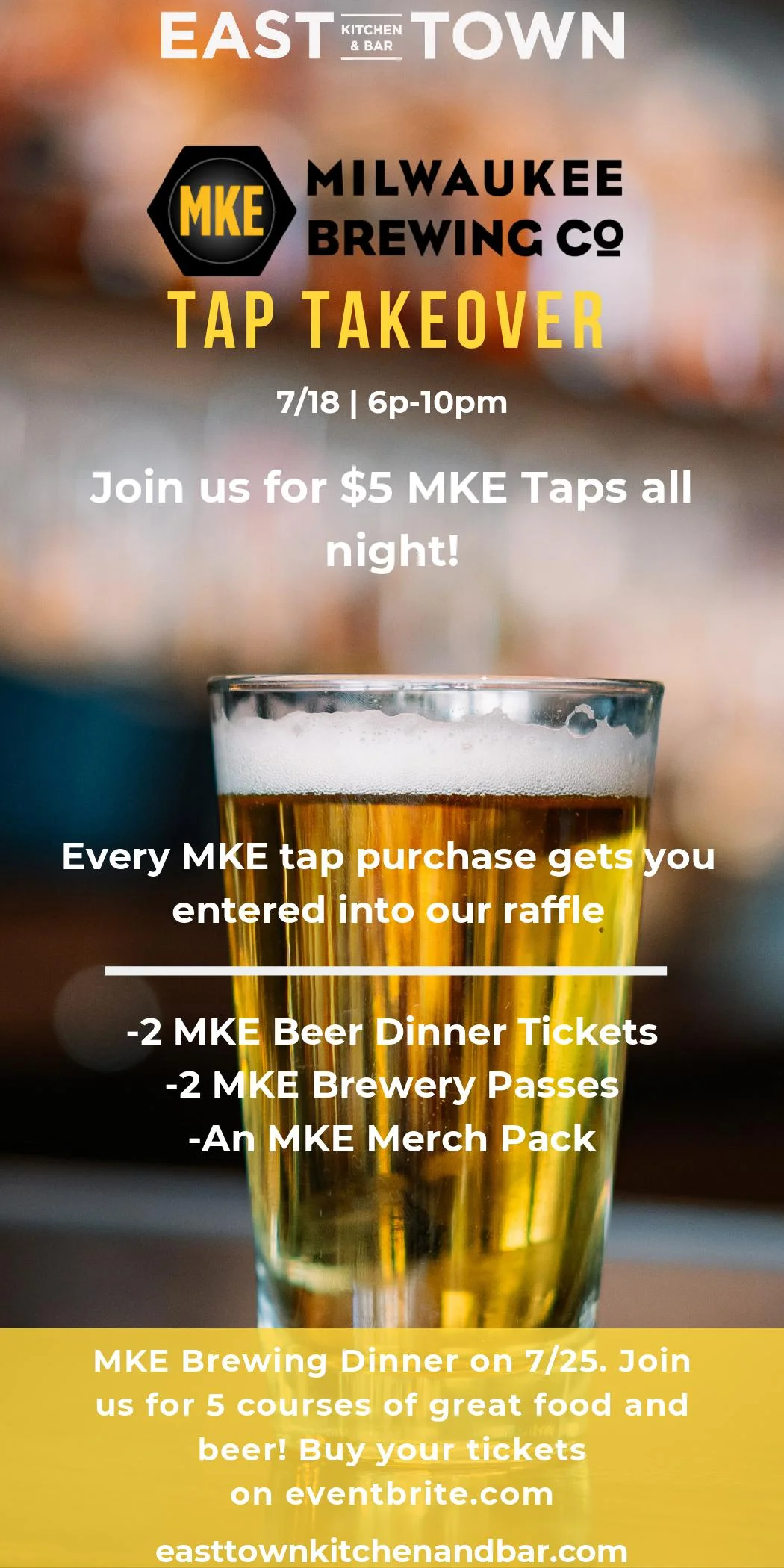 MKE Tap Take Over at East Town Kitchen & Bar