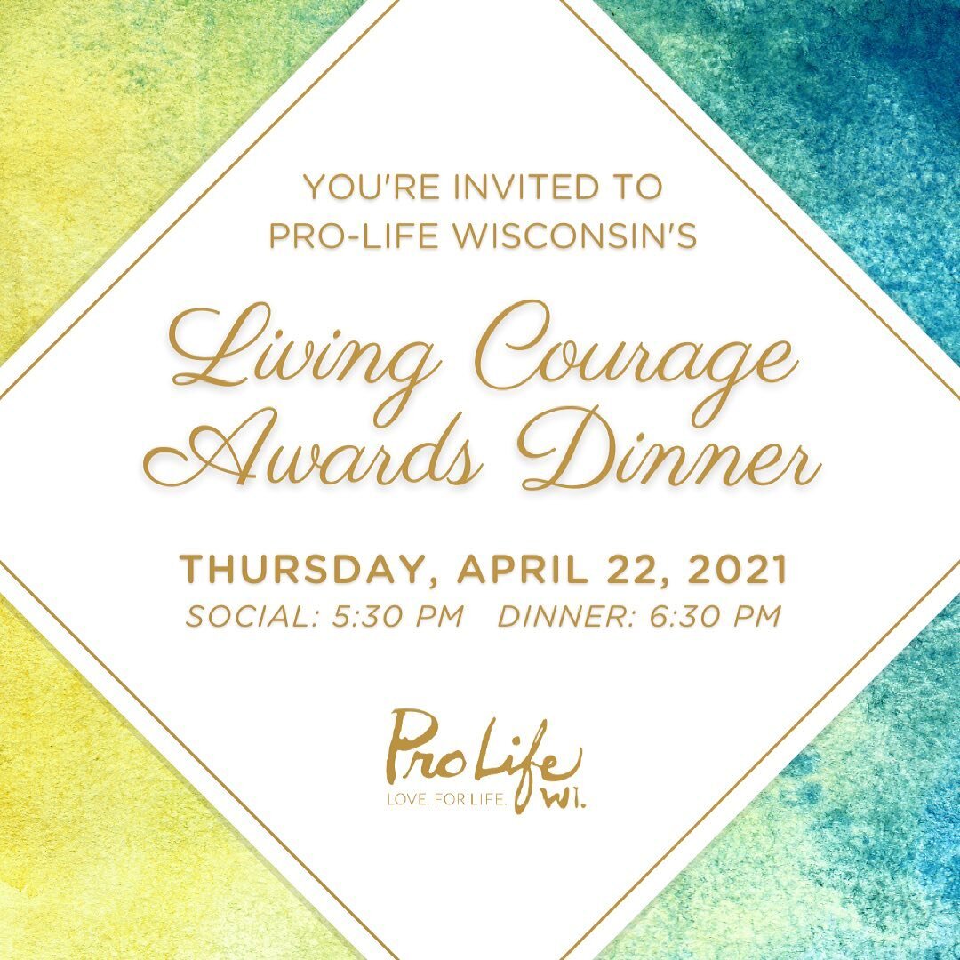 Are you registered to attend the 2021 Living Courage Awards Dinner? 

Join us as we honor our 2021 Activist of the Year, Gwen Finnegan of Madison Vigil for Life, and 2021 Legislator of the Year, Representative Chuck Wichgers for their outstanding eff