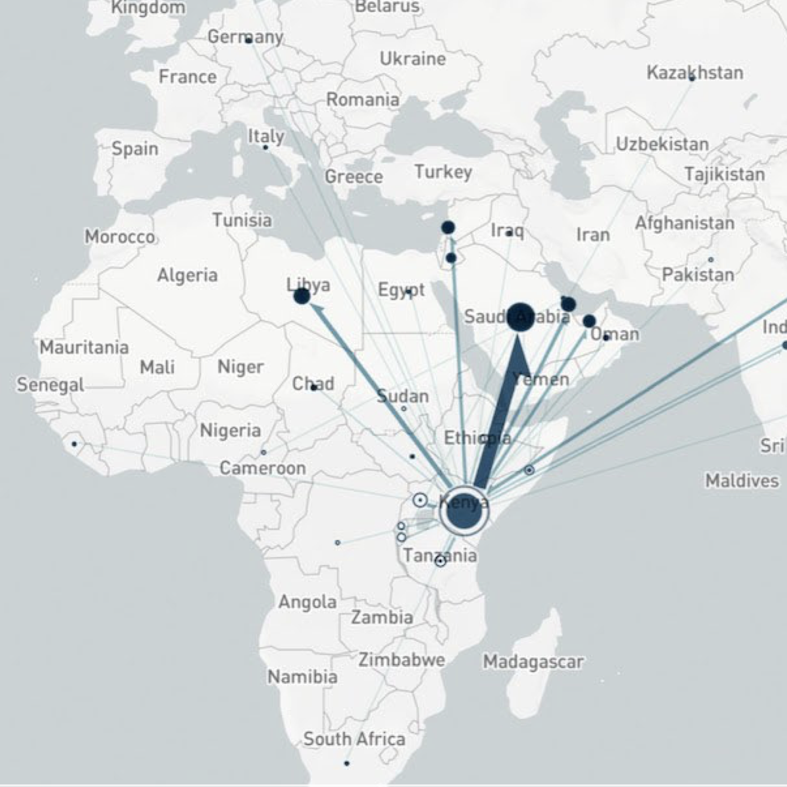 Mapping of Kenyan’ Human Trafficking Routes data highlights regional dynamics