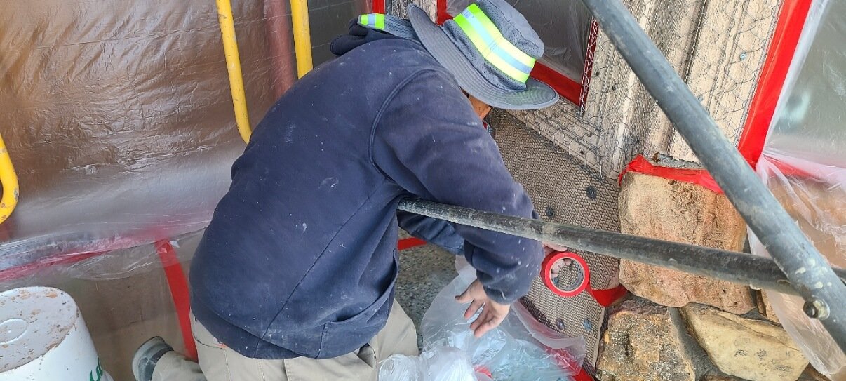 Installing lath on the EIFS system. Best bird proof Stucco keep your foam 