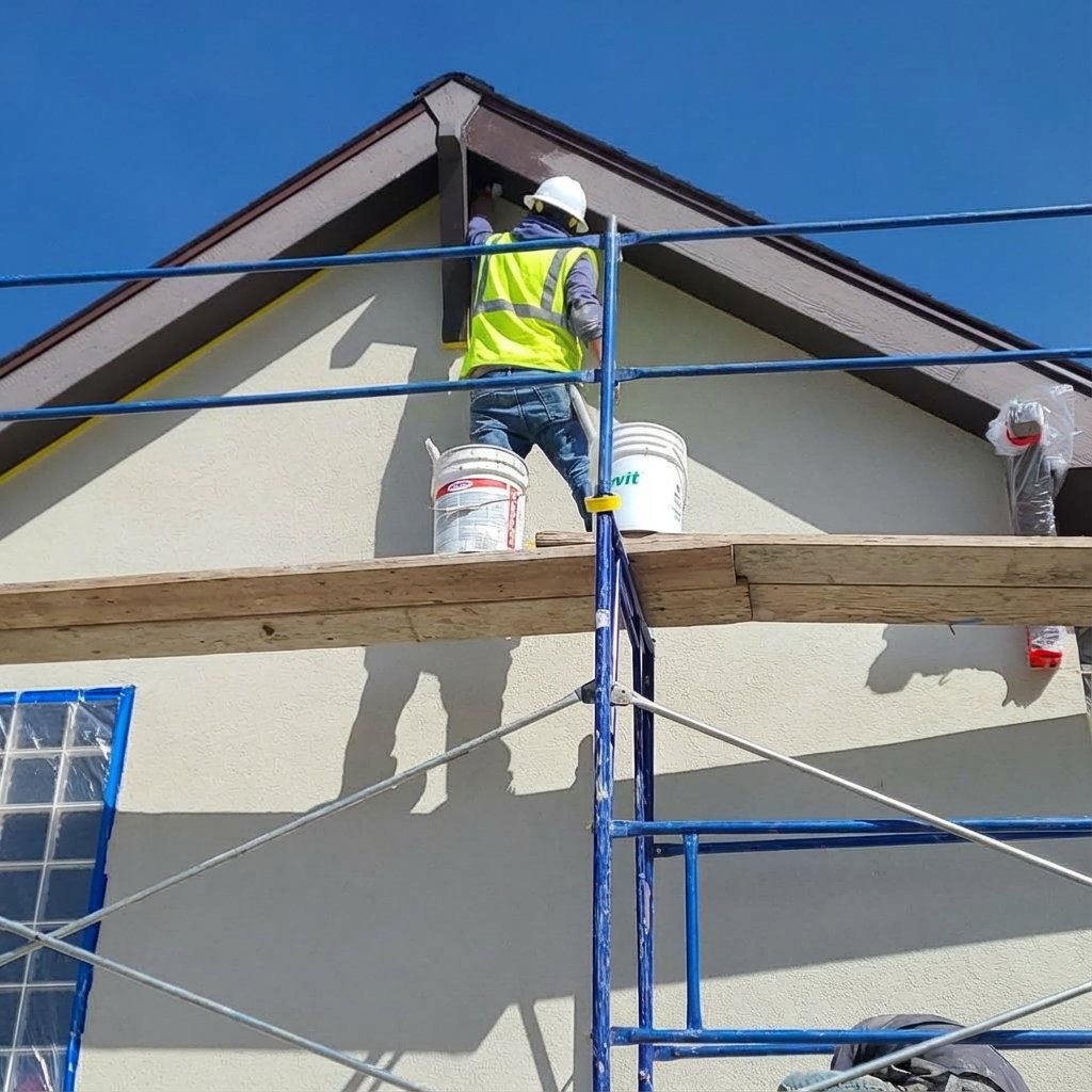 Stucco touch up and tear down