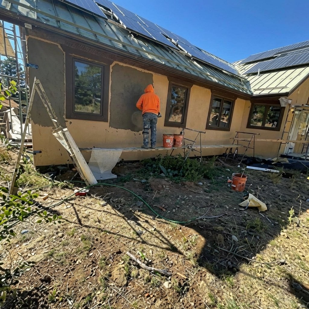Stucco redash Hail damage boulder