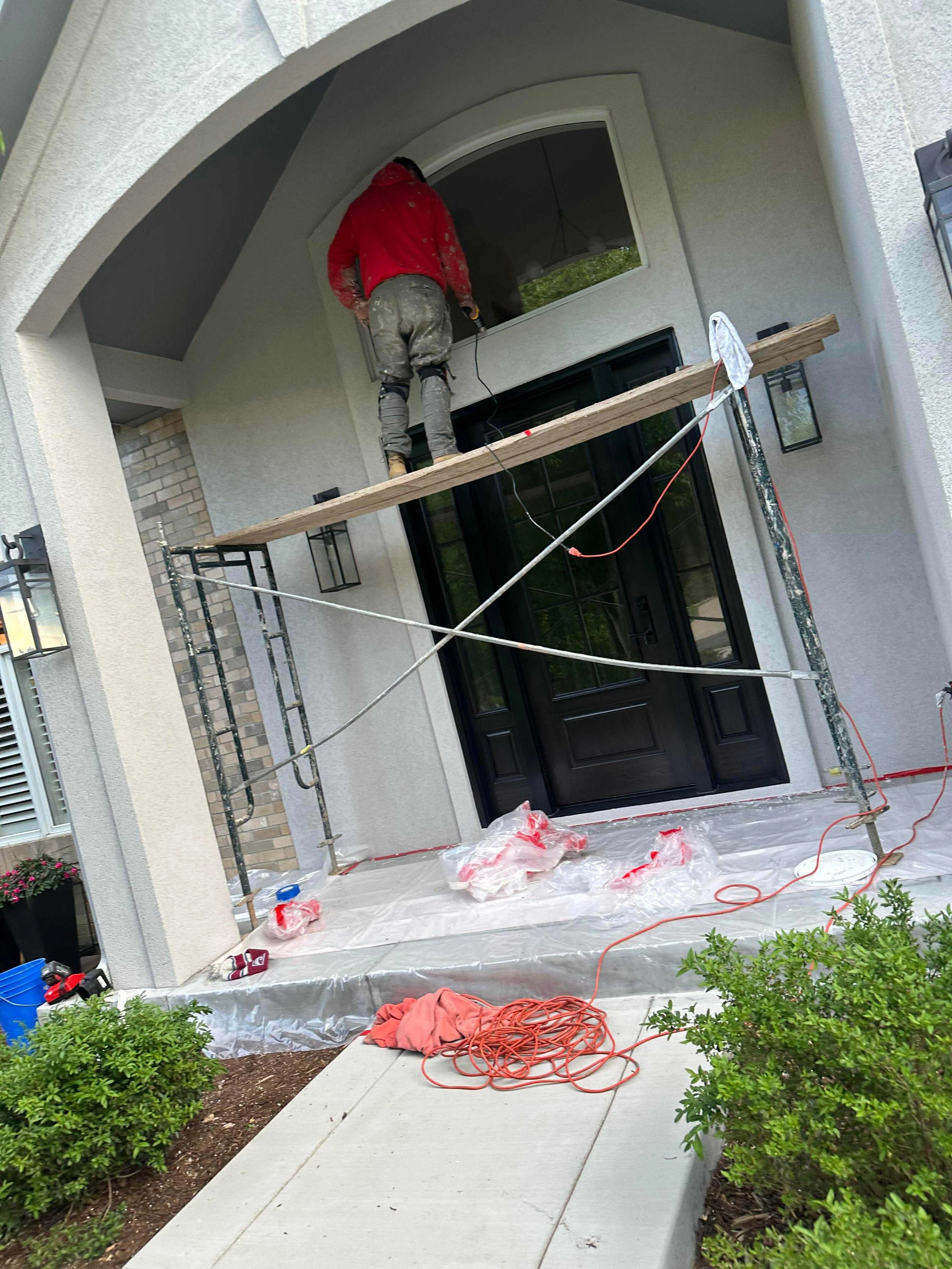 Window replacement Stucco repair color match
