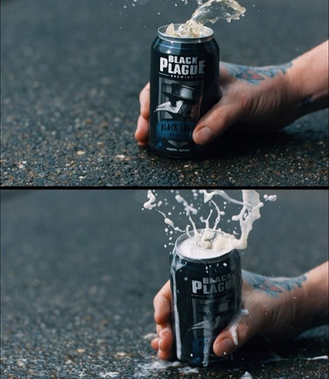 Top or bottom? The only difference was shaking up the can first ➡️ swipe to see full screen. More in stories... this is one I never posted from a micro shoot with @blackplaguebrewing me and @sarafaithphotography went outside on an overcast day threw up a 2k LED for some backlight and slammed the can on the ground. It wasn&rsquo;t super epic so I shook the next can up before slamming it. Which do you like better? Don&rsquo;t always overthink your shots. Some shots need to be super technical others don&rsquo;t. It&rsquo;s ok to experiment and try weird things that may or may not be cool you never know until you see it through the lens. .
.
.
#commercial #production  #slowmotion  #liquidstylist #phantomflex #director #camerasetup #directorofphotography #dop #film #filmmaking #gearporn #filmfeed #cameraporn #cameramayhem #filmrev #motivationmondays #behindthescene #filmlife #lovehighspeed  #cinematography #beerme #blackplaguebrewing #cinematographer #phantomhdgold  #filmakrs #filmschool #f
