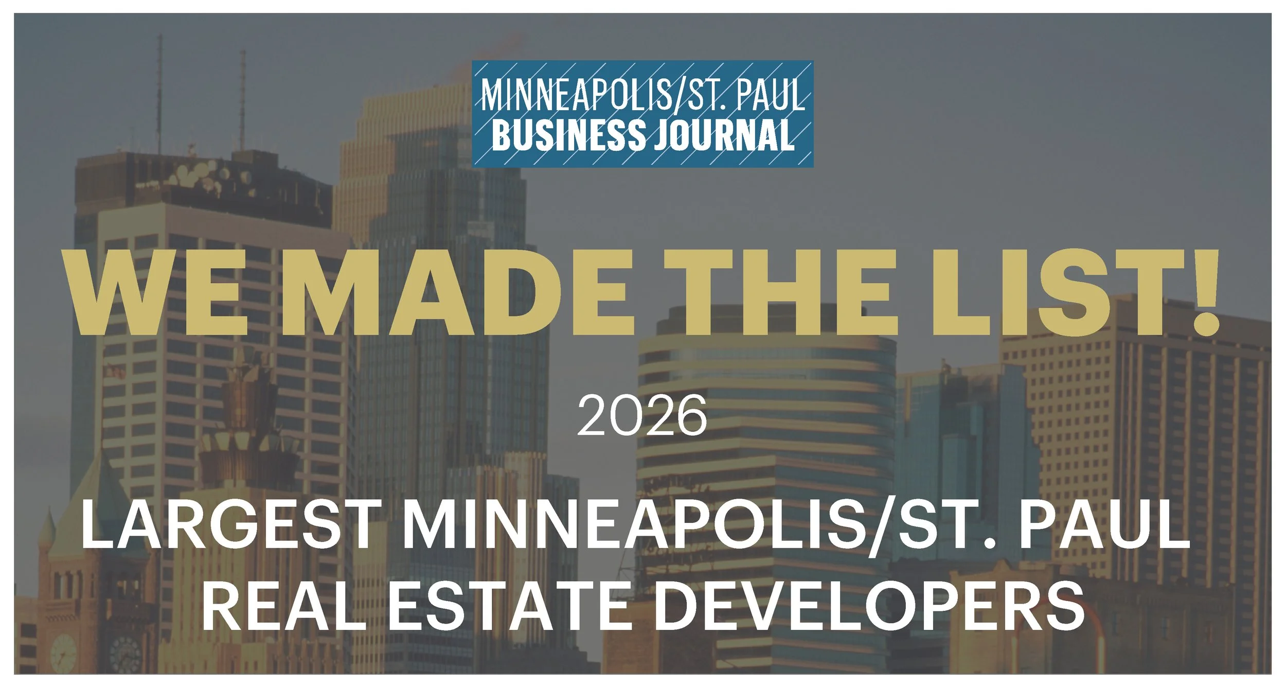 Greco Named to Minneapolis/St. Paul Business Journal's  2026 Largest Real Estate Developers List