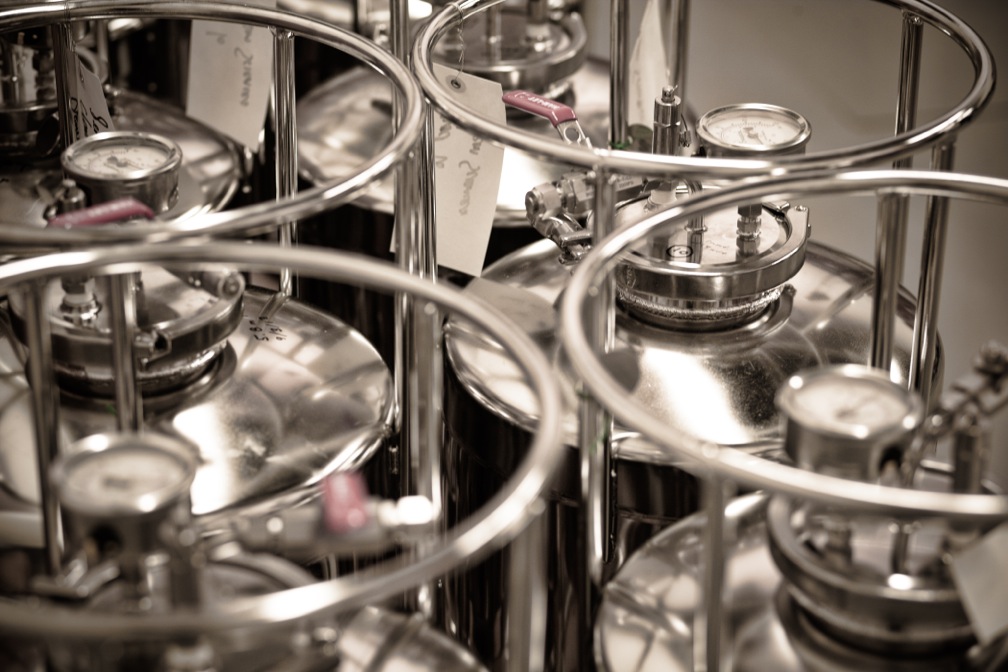 50 liter kegs of Quantum Dots lined up and ready to ship to manufacturing partners at Nanosys’ Silicon Valley Headquarters