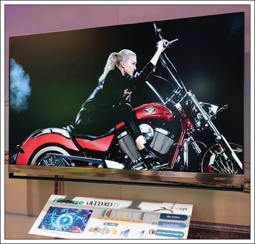 Hisense Dual-Cell LCD with Nanosys Quantum Dots at the Nanosys SID DisplayWeek 2019 Booth in San Jose
