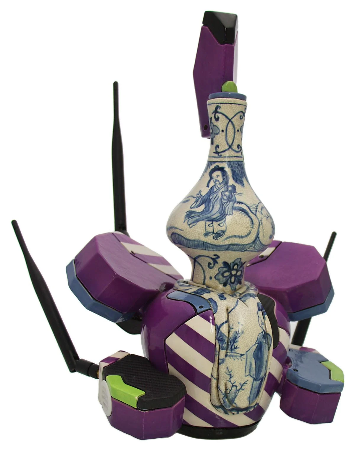 Manga Ormolu Version 4.0u , ceramic and mixed media, 15 x 9 x 11 inches.