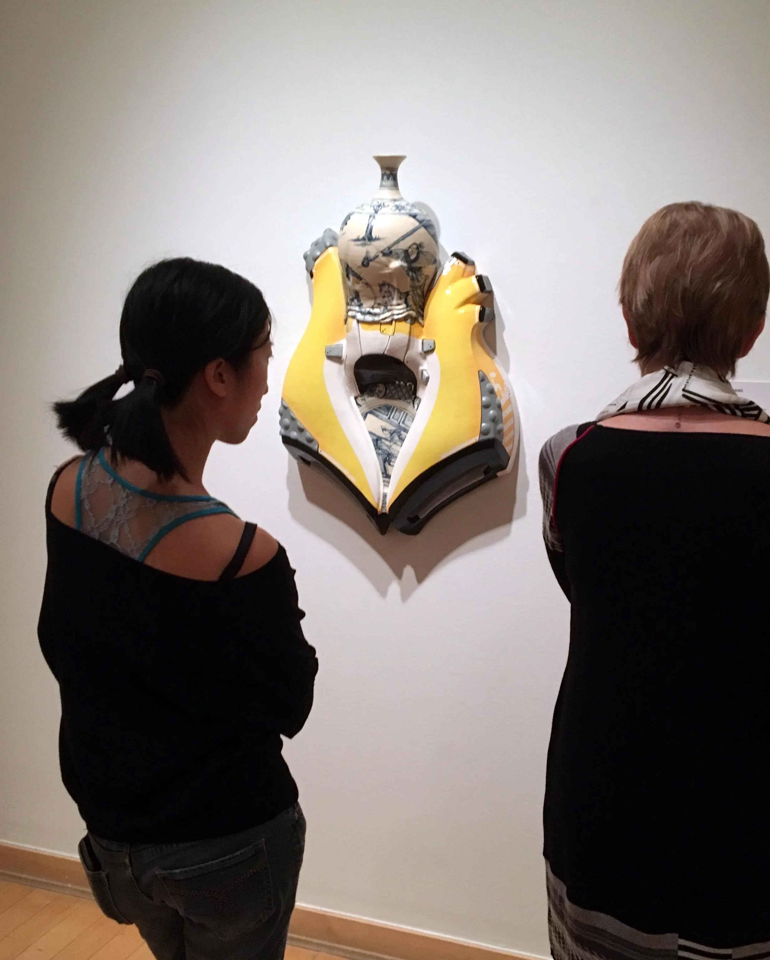 Manga Ormolu Version 5.0j , ceramic and mixed media, 27 x 8 x 20 inches, Collection of the Vancouver Art Gallery.