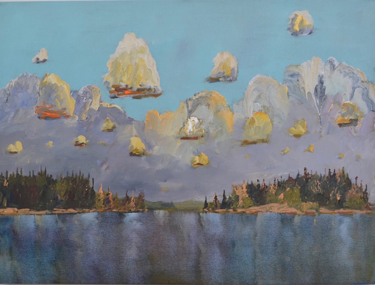 Clouds Above Shimmering Water 2017 acrylic on linen 36_ x 48_.jpeg