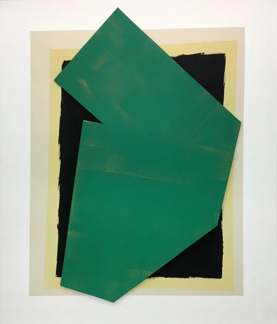 Robert Christie, Green , acrylic and plywood on canvas, 41 x 34 inches.