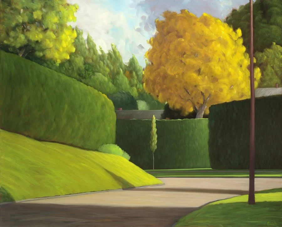 Ross Penhall, New Growth, oil on canvas, 52 x 64 inches.