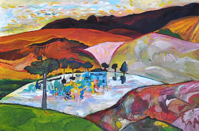 Yehouda Chaki, Blue Sky 1092, oil on canvas, 40 x 60 inches.
