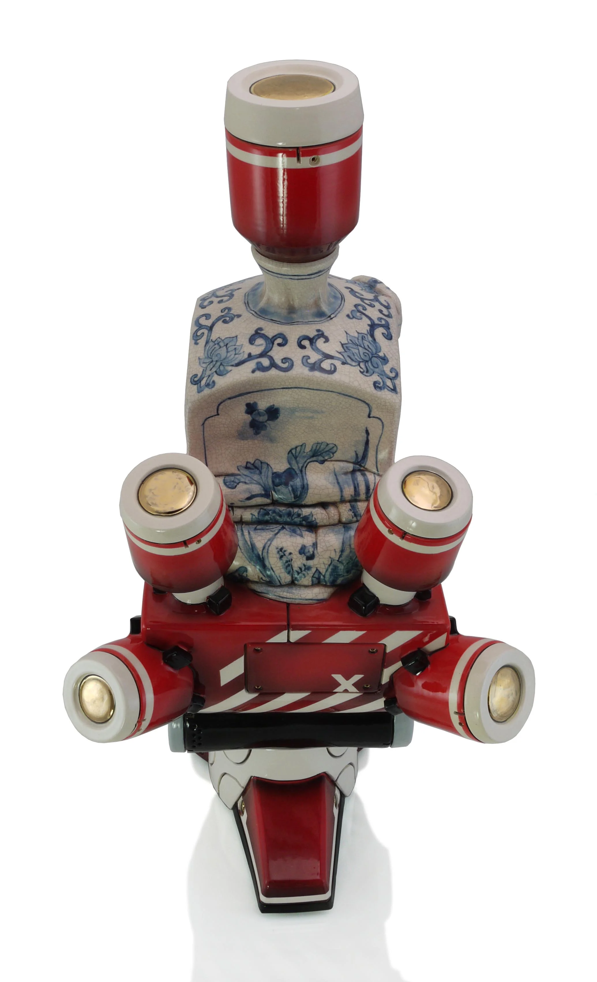 Manga Ormolu Version 5.0x , ceramic and mixed media, 22 x 11.5 x 10 inches.