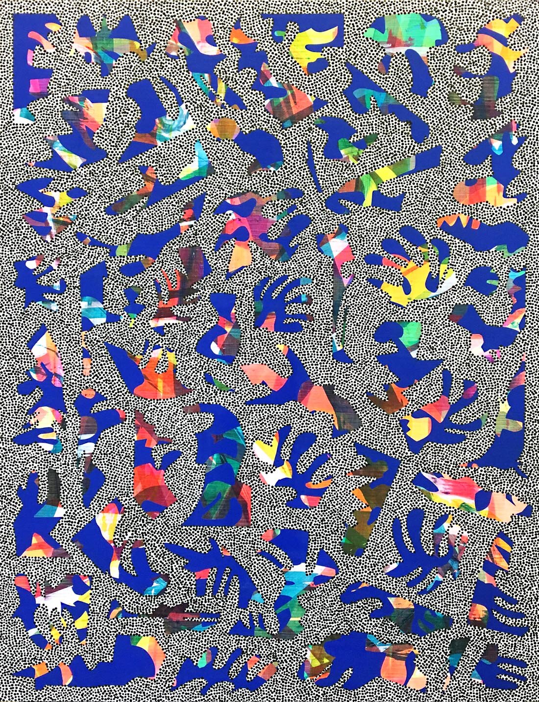 “Measured Obsession”, acrylic on canvas over panel, 48 x 36 inches.