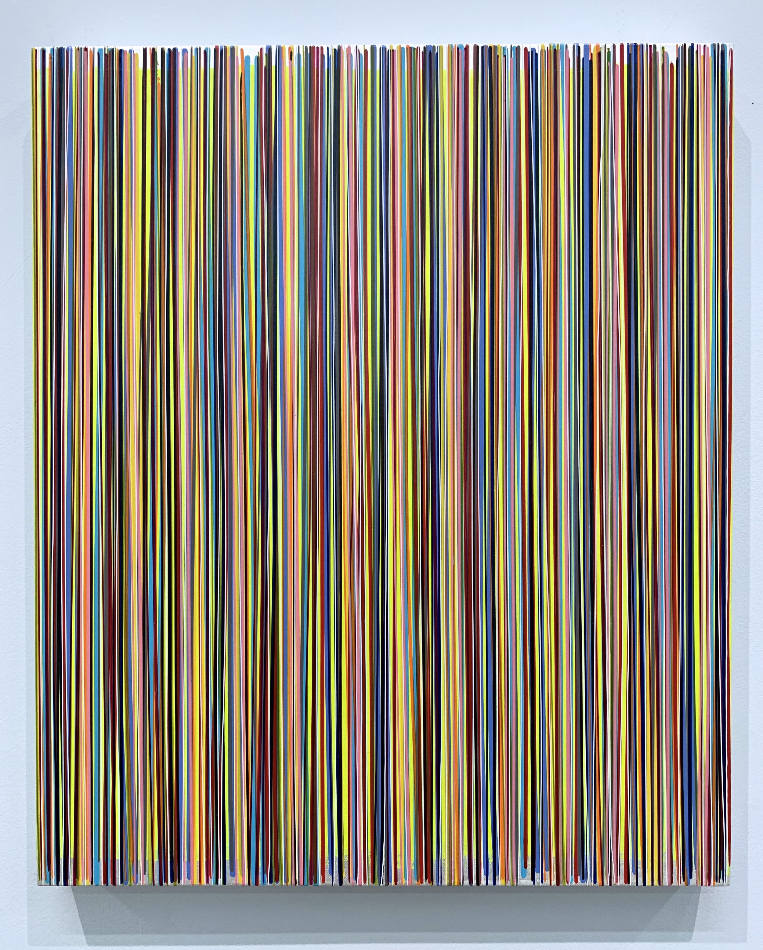 Bradley Harms, Ragged Edges (Yellow) , acrylic on canvas on panel, 24 x 20 inches.