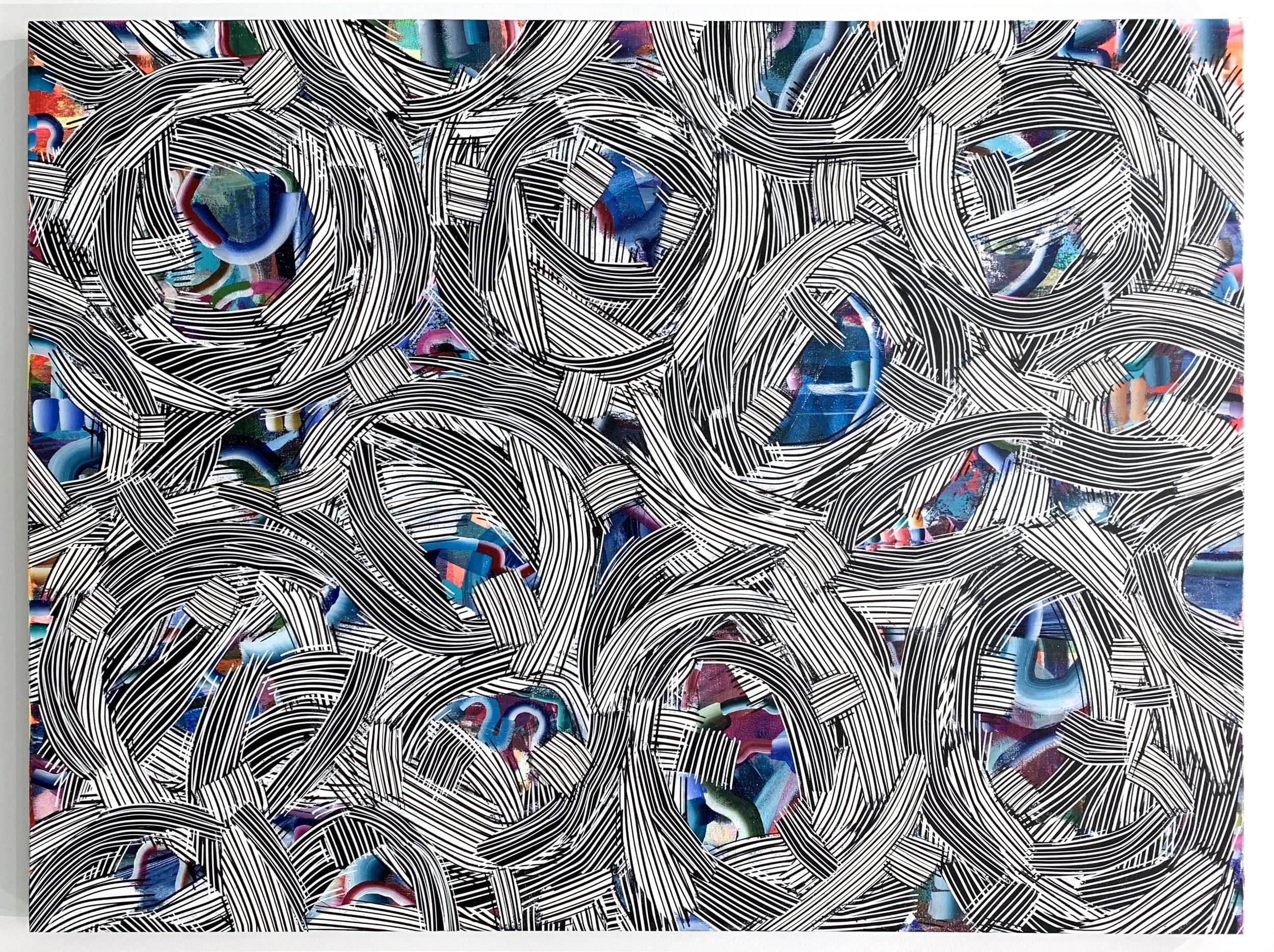 Bradley Harms, Cenote , 2022, acrylic on canvas on panel, 36 x 48 inches.