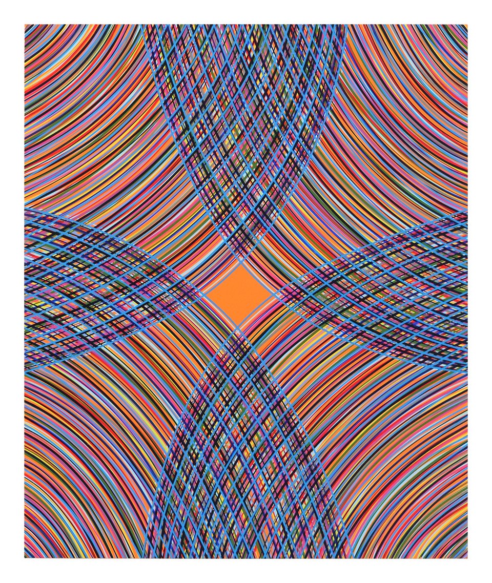 Bradley Harms, “Rond (cad orange) 1”, 2024, acrylic on canvas, 24 x 20 inches.