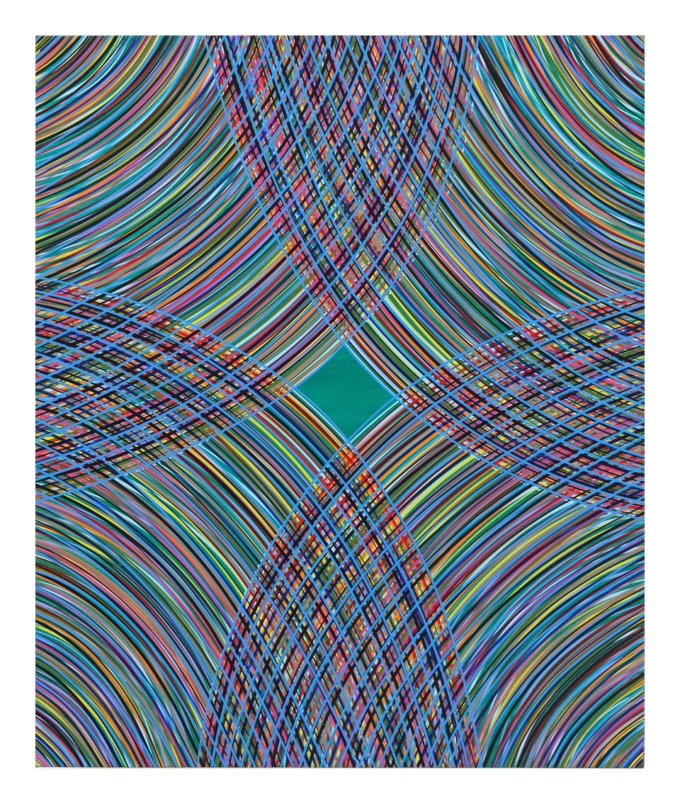 Bradley Harms, “Rond (faded green) 1”, 2024, acrylic on canvas, 24 x 20 inches.