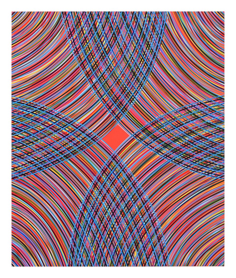 Bradley Harms, “Rond (cad red lt)”, 2024, acrylic on canvas, 24 x 20 inches.