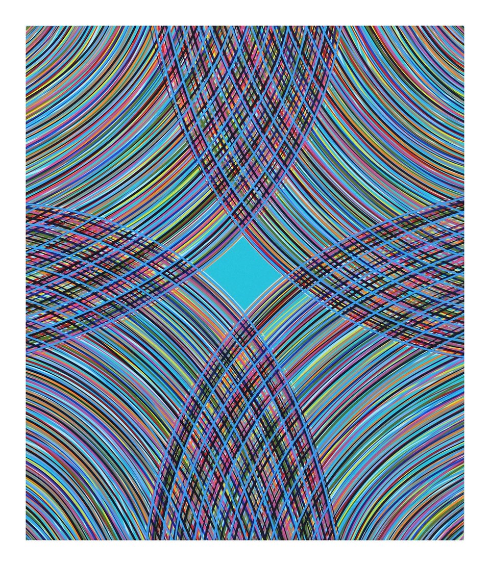 Bradley Harms, “Rond (teal) 1”, 2024, acrylic on canvas, 24 x 20 inches.