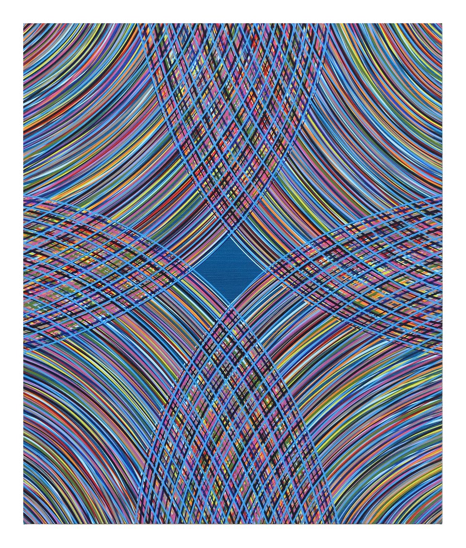 Bradley Harms, “Rond (turqoise) 1”, 2024, acrylic on canvas, 24 x 20 inches.