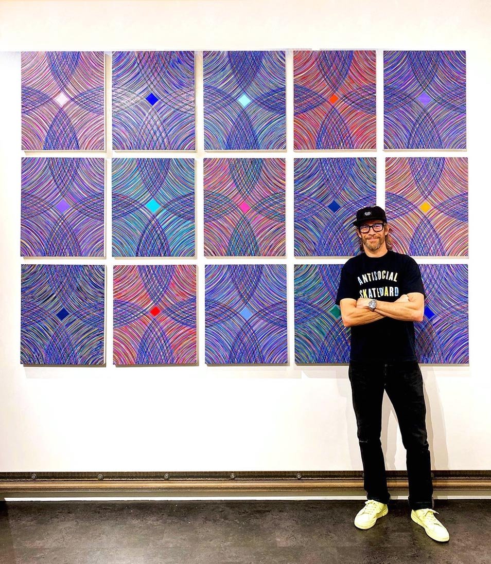 Bradley Harms, Installation of "Rönds" grouping in studio prior to exhibition.