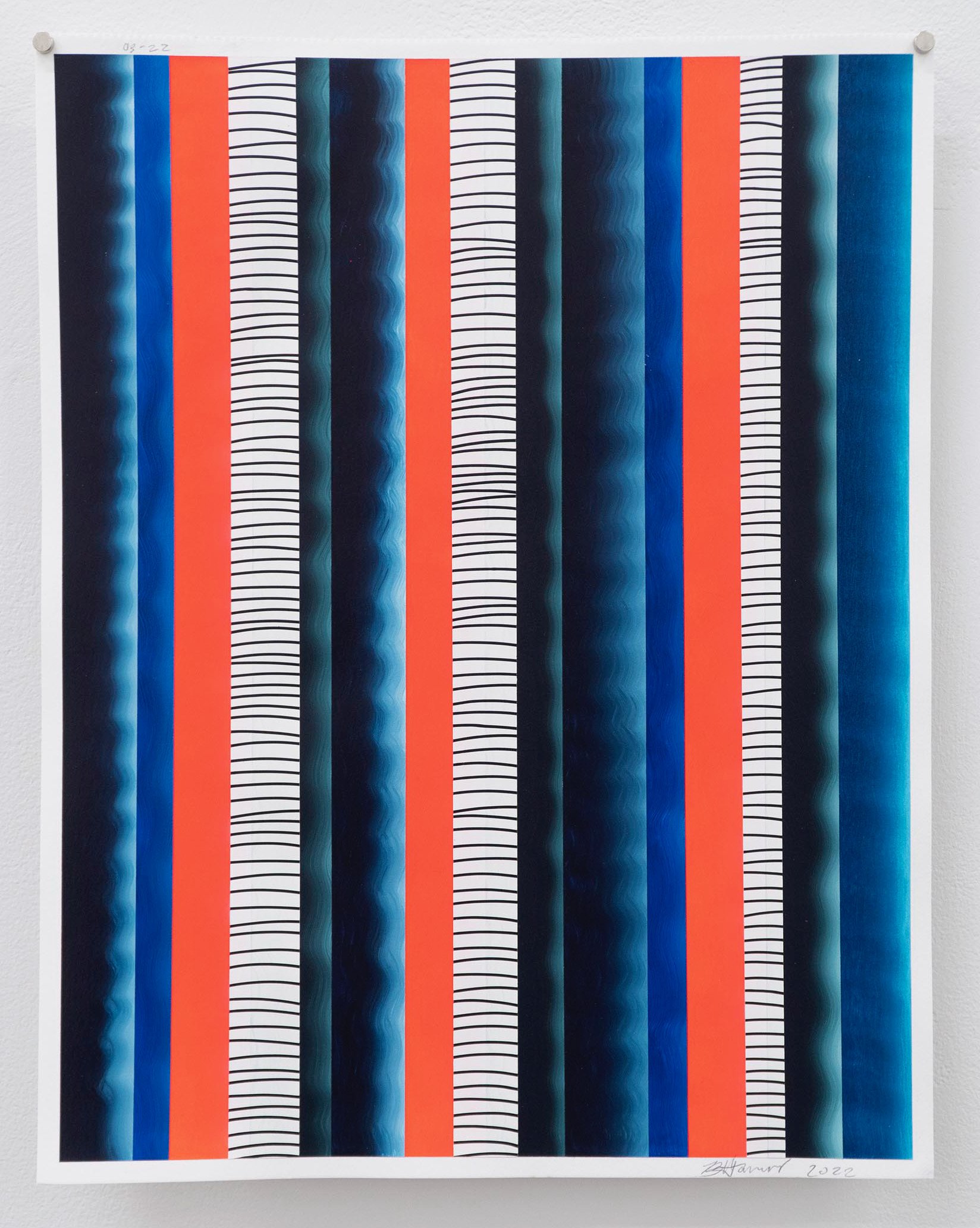 Bradley Harms, Untitled 03-22 , 2022, acrylic on paper, 14 x 11 inches unframed.