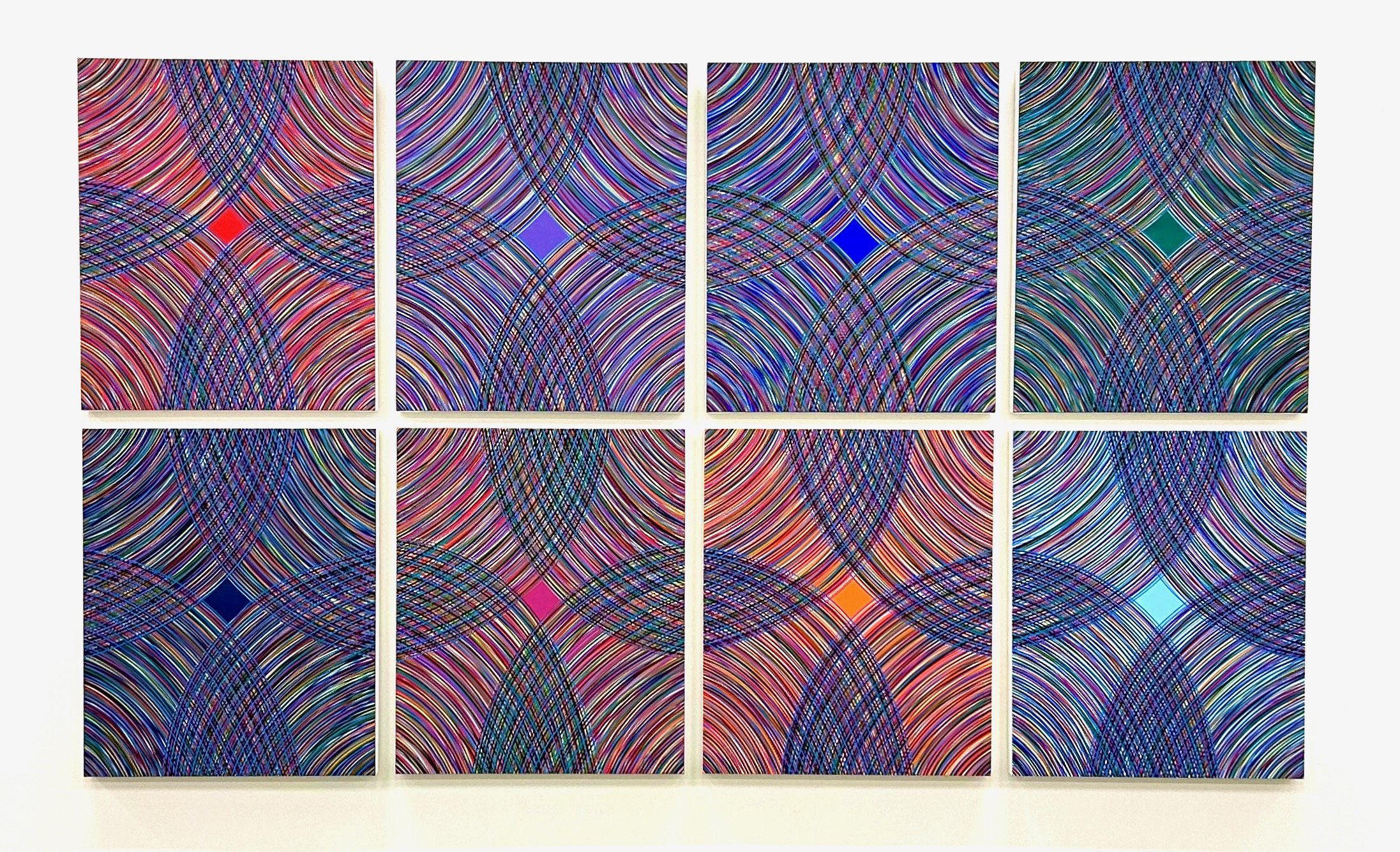 Bradley Harms, Installation of "Rönds" grouping at Gallery Jones, June 2024.