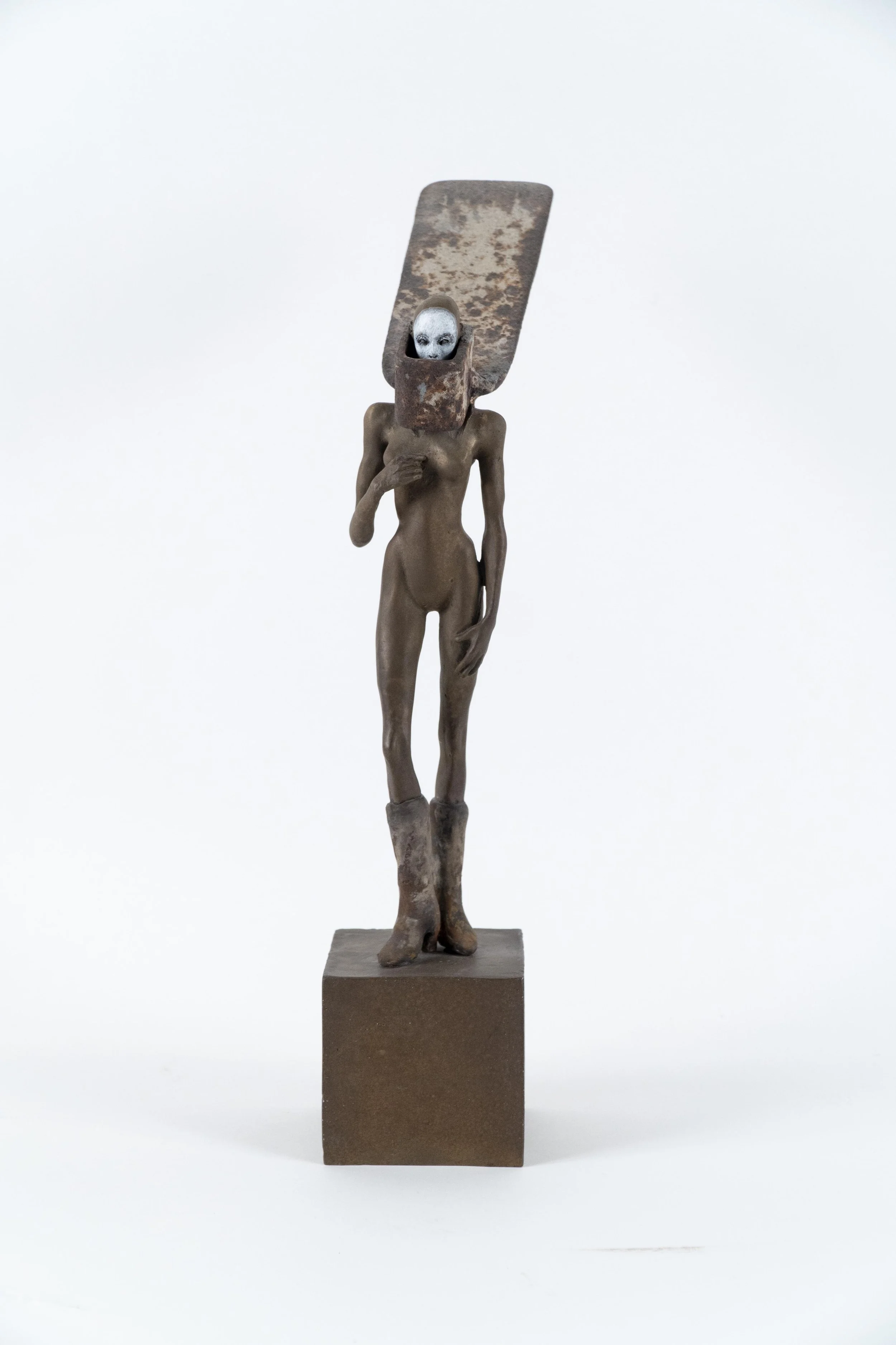  Cecilia Z. Miguez, “The French Scarf”, 2007, unique bronze and steel sculpture, 16.5 x 4 x 7.5 inches.   ENQUIRE  