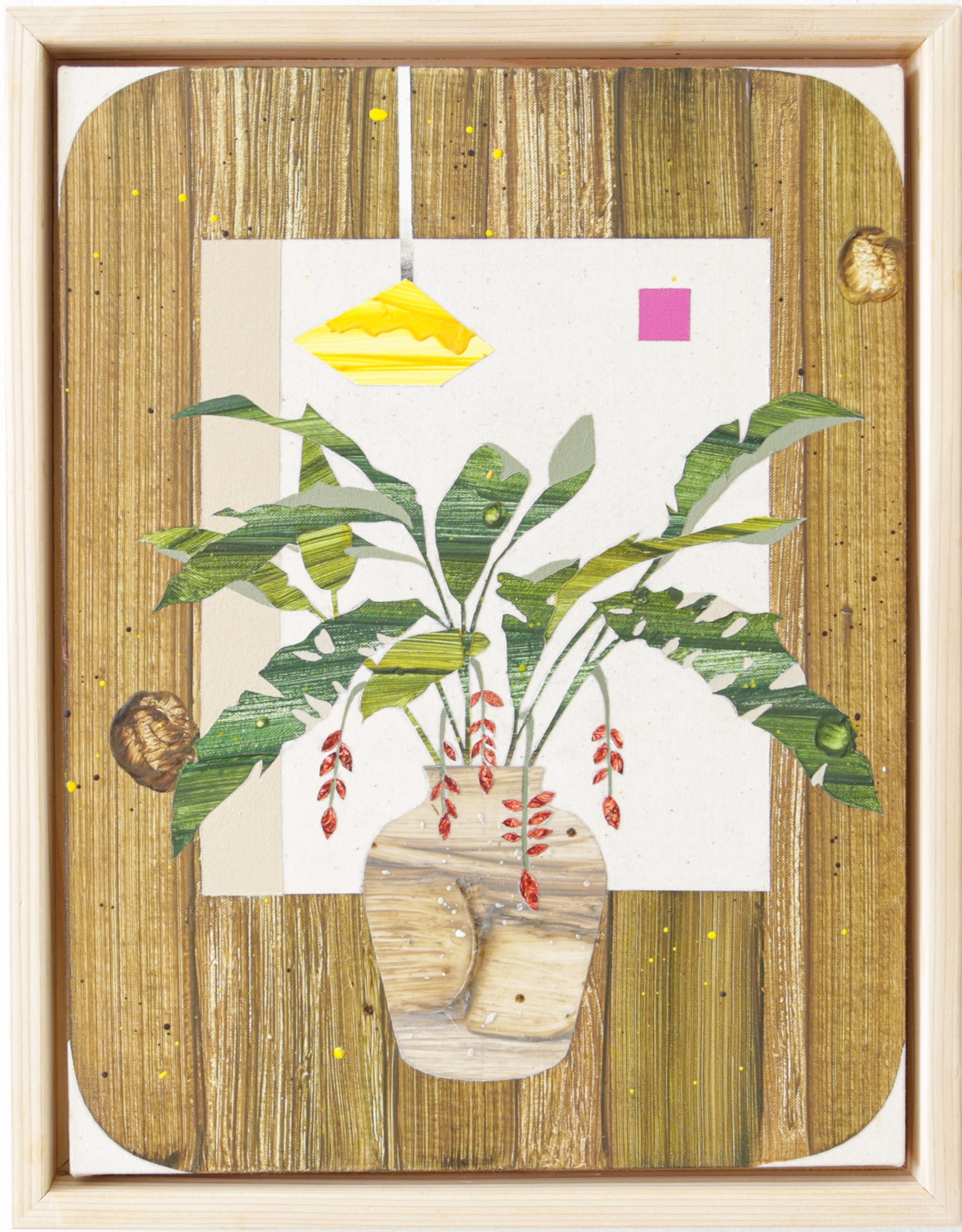 “Garden Breeze # 4 - Springtime”, 2024, oil and acrylic on canvas, 16 × 12 inches, 17.5 × 13.75 inches framed.