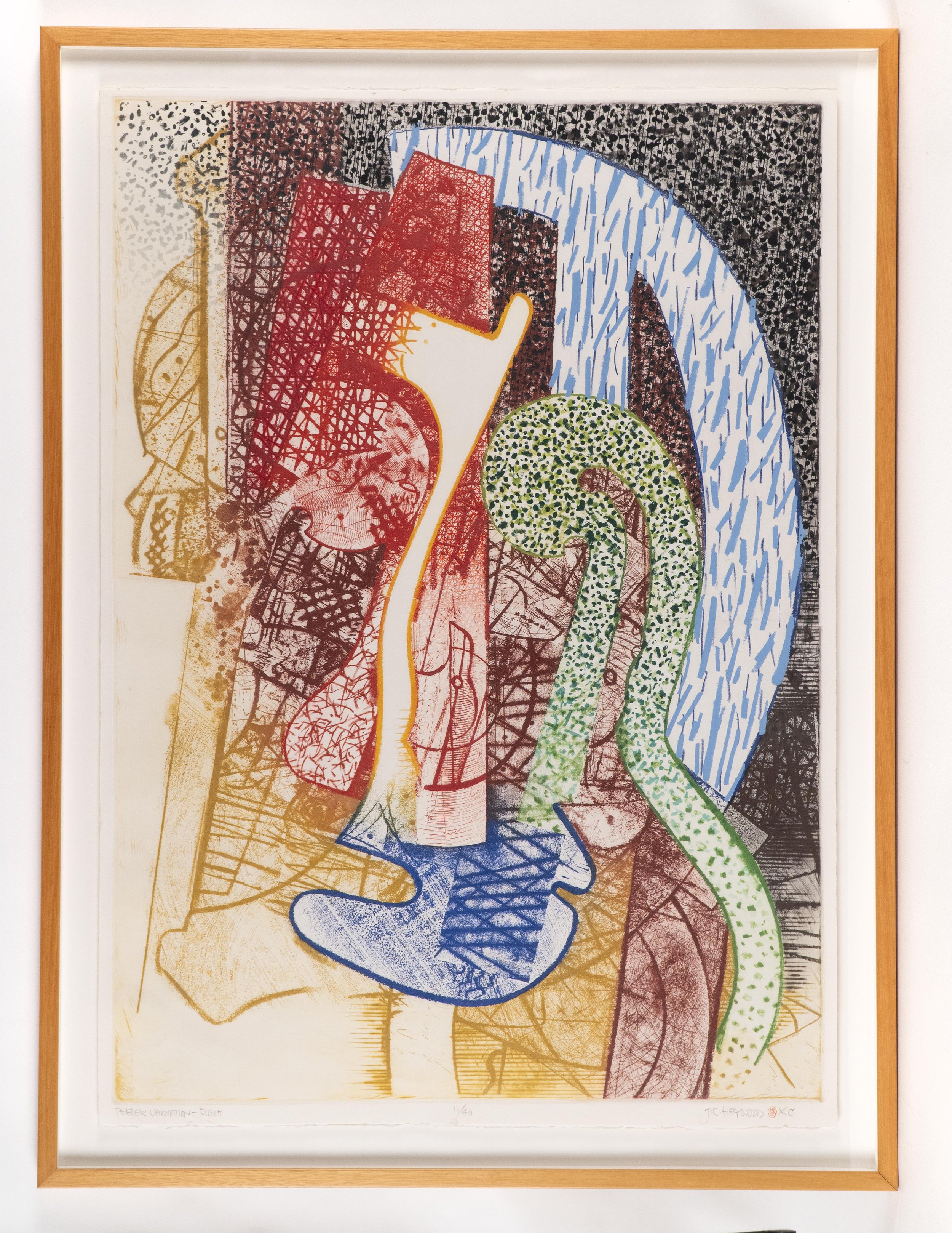 JC Heywood, “Peeler Variation - Right”, lithograph, 42 x 29.5 inches, edition # 11/40.