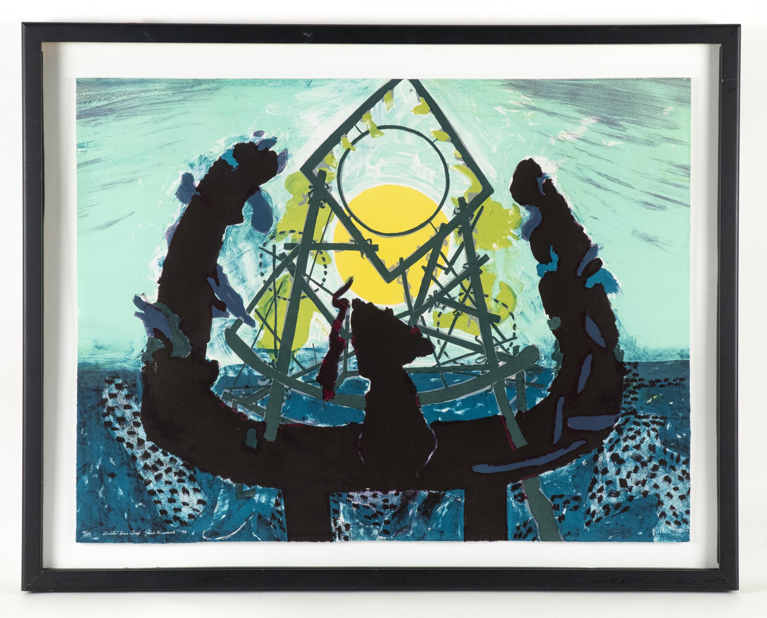 Jack Shadbolt, “Winter Sun Trap”, lithograph, edition #60/150, 26 1/2 x 35 1/2 inches.