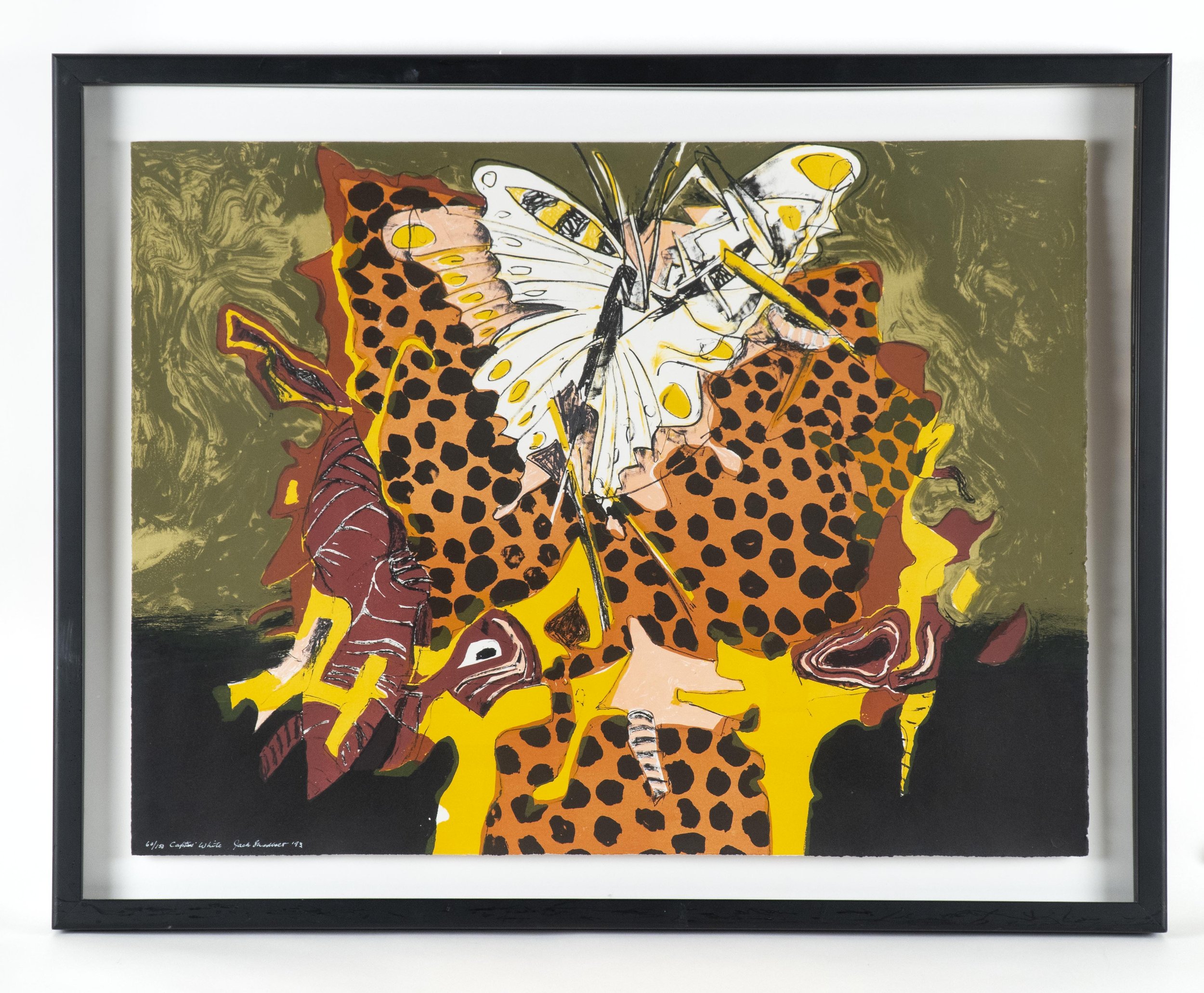 Jack Shadbolt, “Captive White”, 1993, lithograph, edition #60/150, 26.5 x 36 inches.