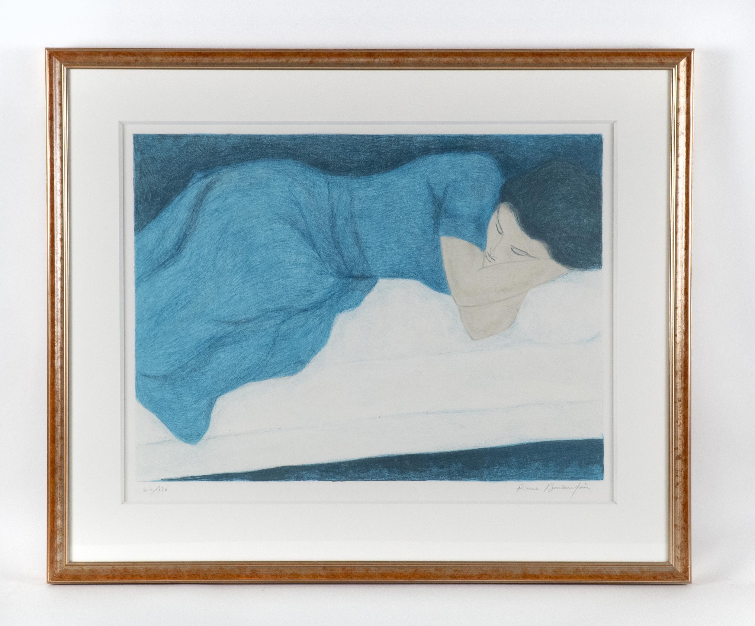 Pierre Boncompain, “Femme endormie”, 1985, lithograph, 19.7 x 25.6 inches image size, edition # 47/120.