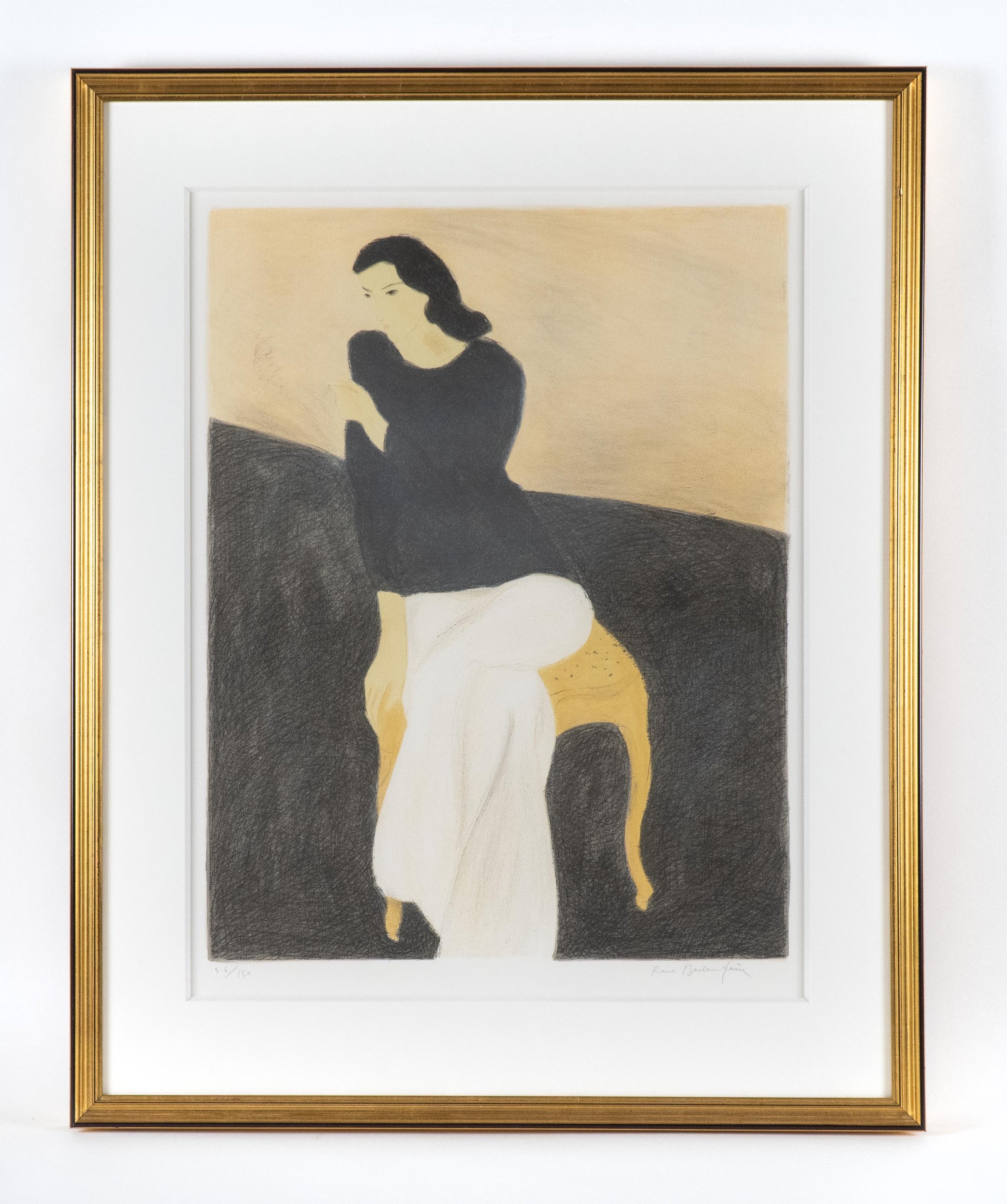 Pierre Boncompain, “Sans titre (Femme sur chaise)”, lithograph, 25.5 x 19.5 inches image size, edition # 56/150.