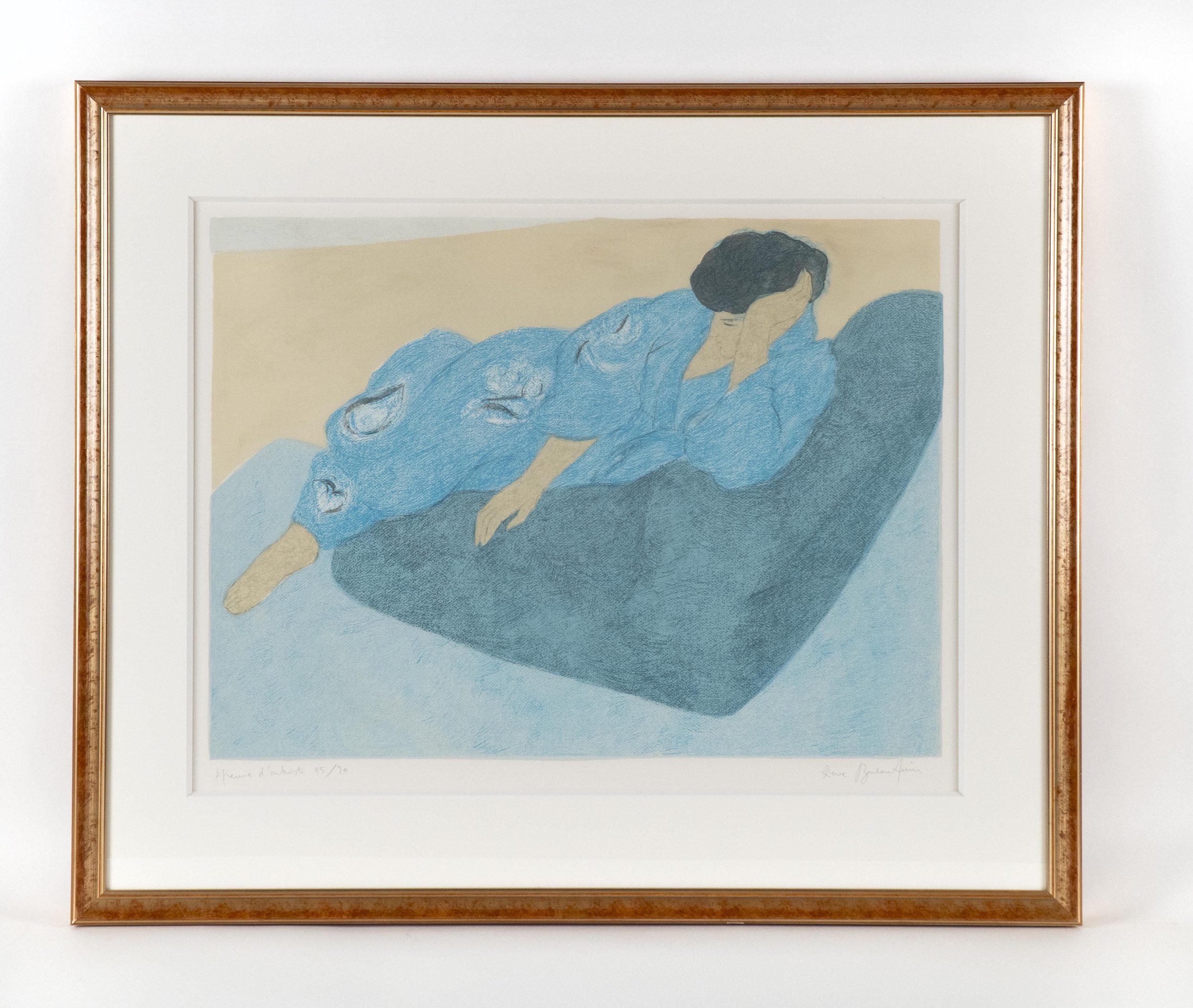 Pierre Boncompain, ”Le peignoir japonais”, 1983, lithograph, 19 x 25.5 inches image size, edition # EA 15/20.