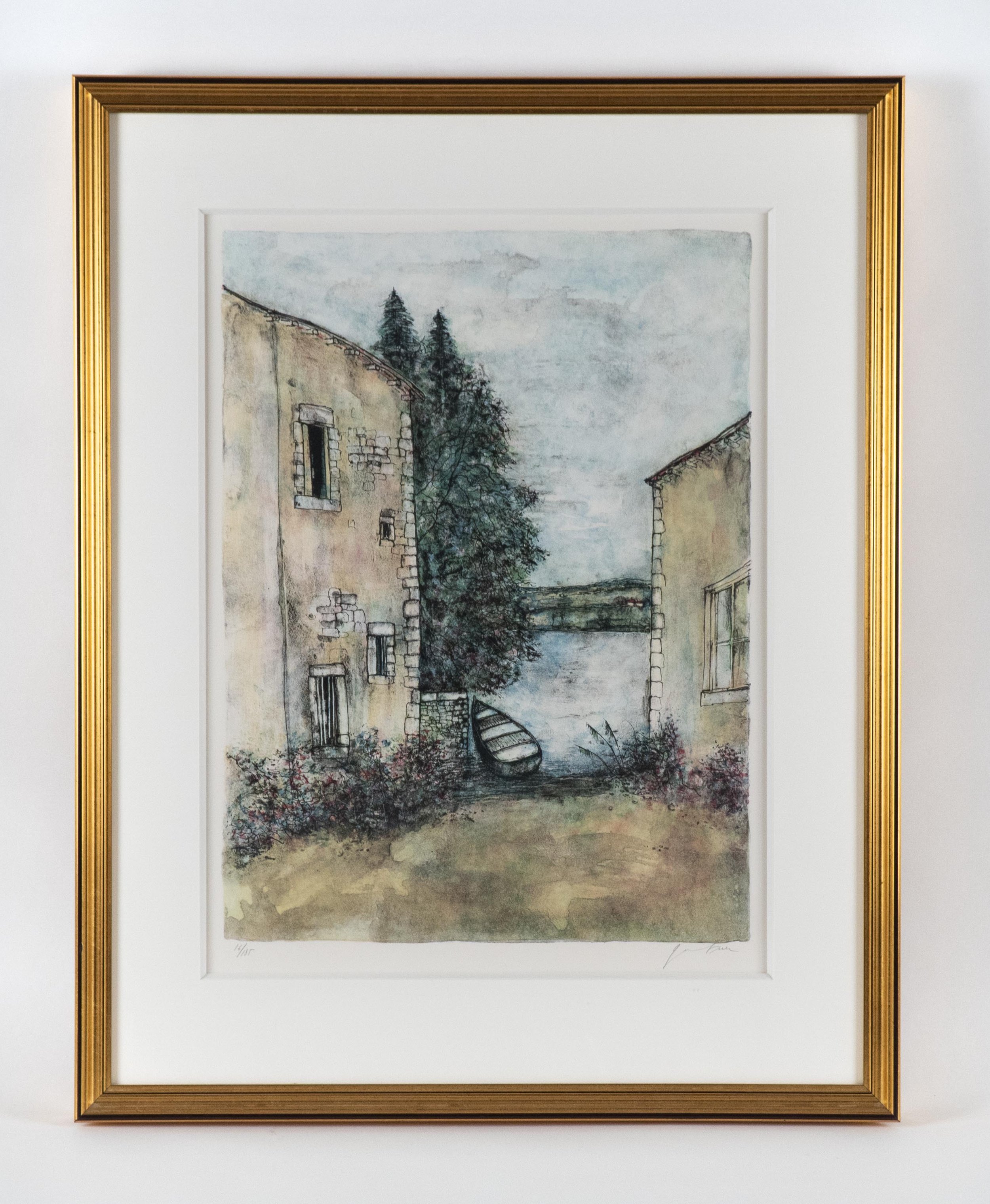 Bernard Gantner, “Aspects de la riviere”, original lithograph, edition #16/185, ~ 65 x 48 cm / 25.5 x 19 inches image size.