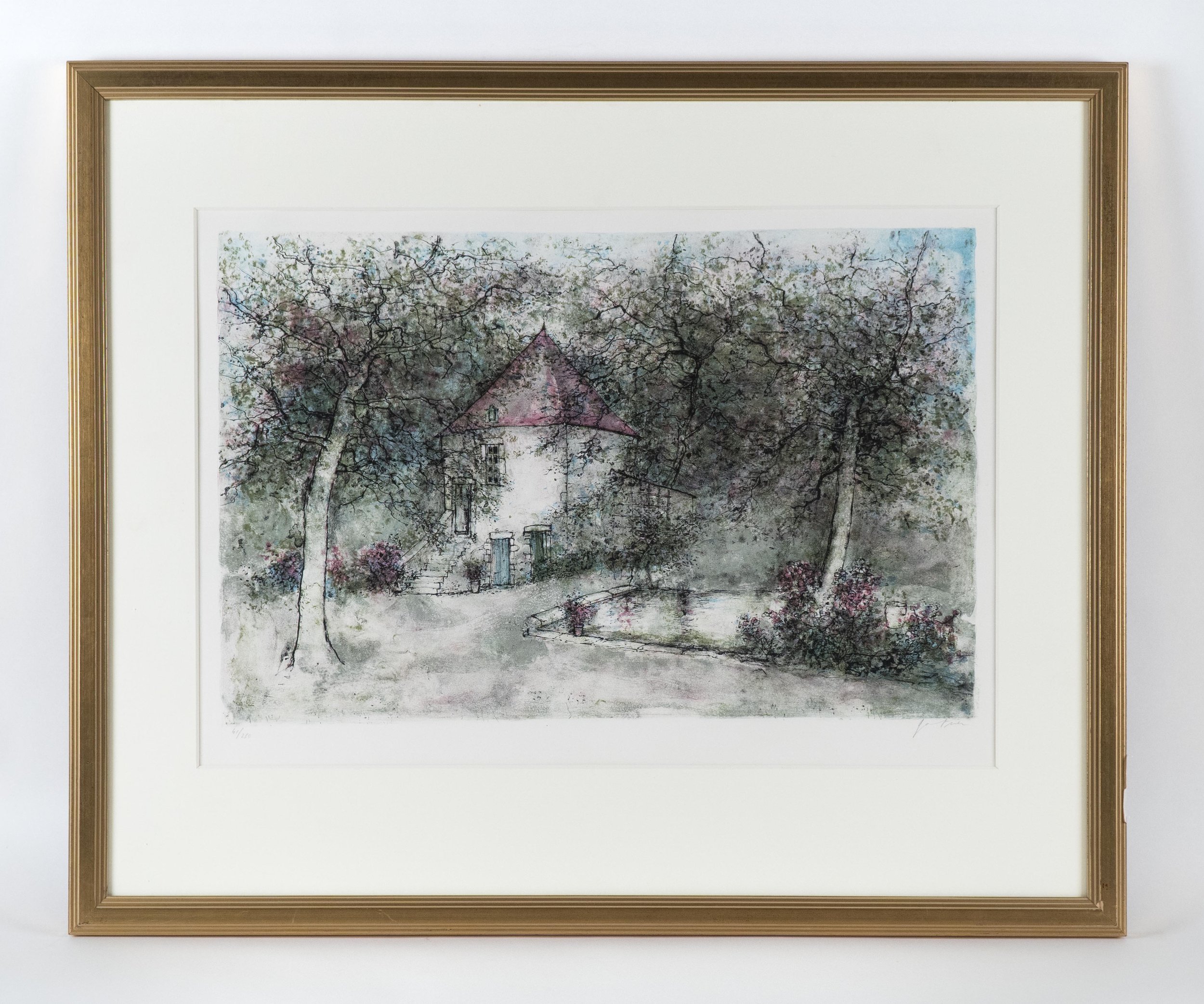 Bernard Gantner, “Le Parc du Chateau”, 1990, original lithograph, edition 41/280.