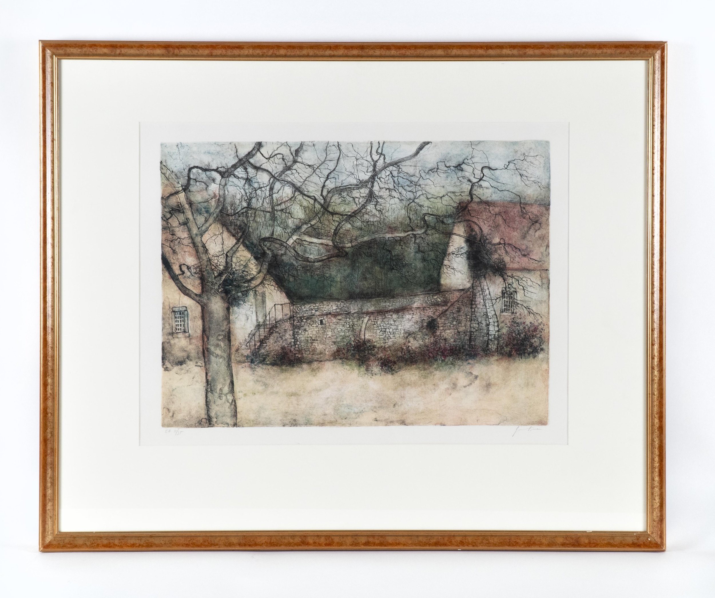 Bernard Gantner, “Le Mur du Parc”, c 1984, original lithograph, 53.5 x 76cm image size, edition # EA 11/35.