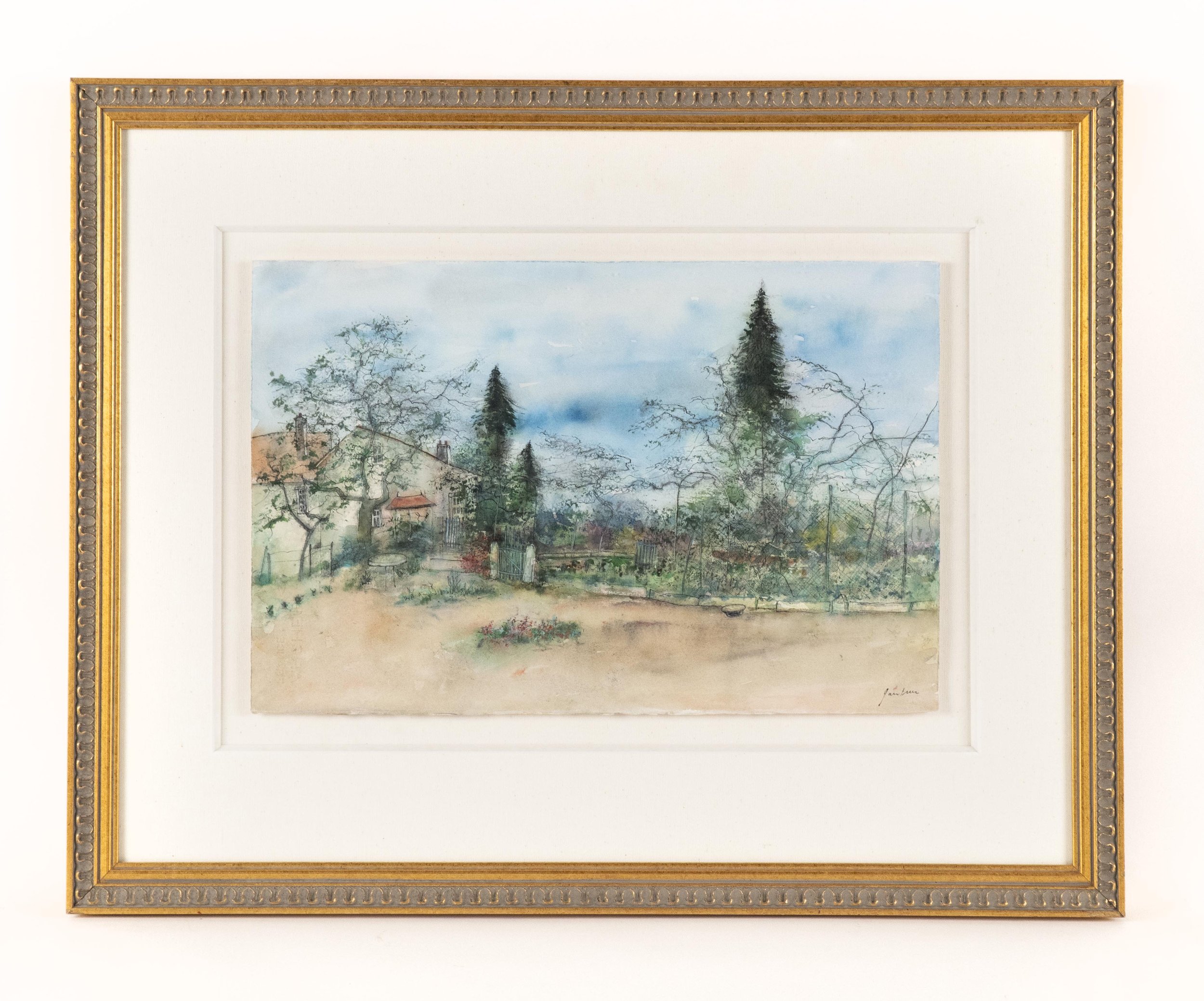 Bernard Gantner, “Mon jardin au printemps”, unique watercolour.