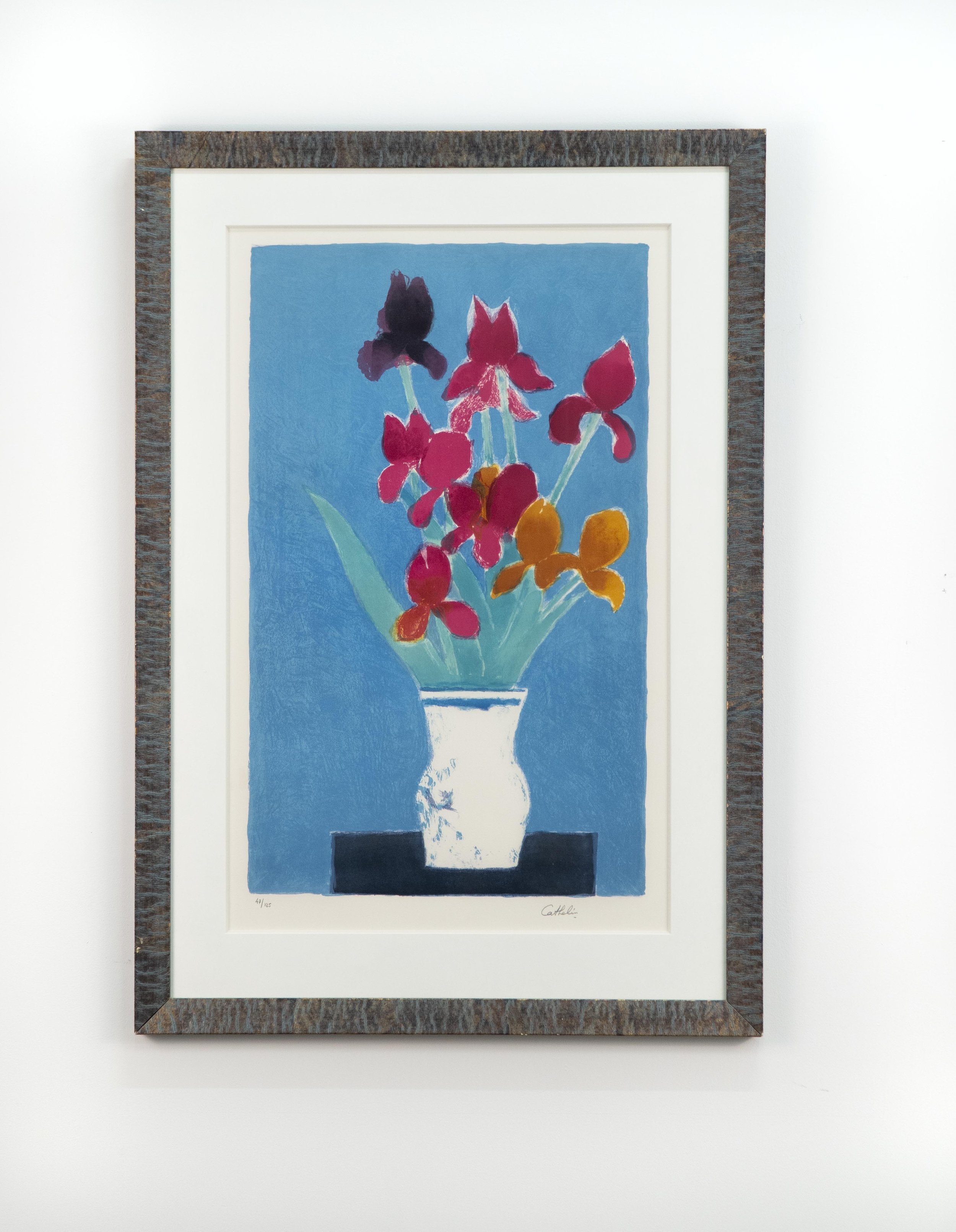 Bernard Cathelin, “Iris”, original lithograph, 31.5 x 19.25 inches image size, 43.5 x 30.25 inches framed, # 47/125