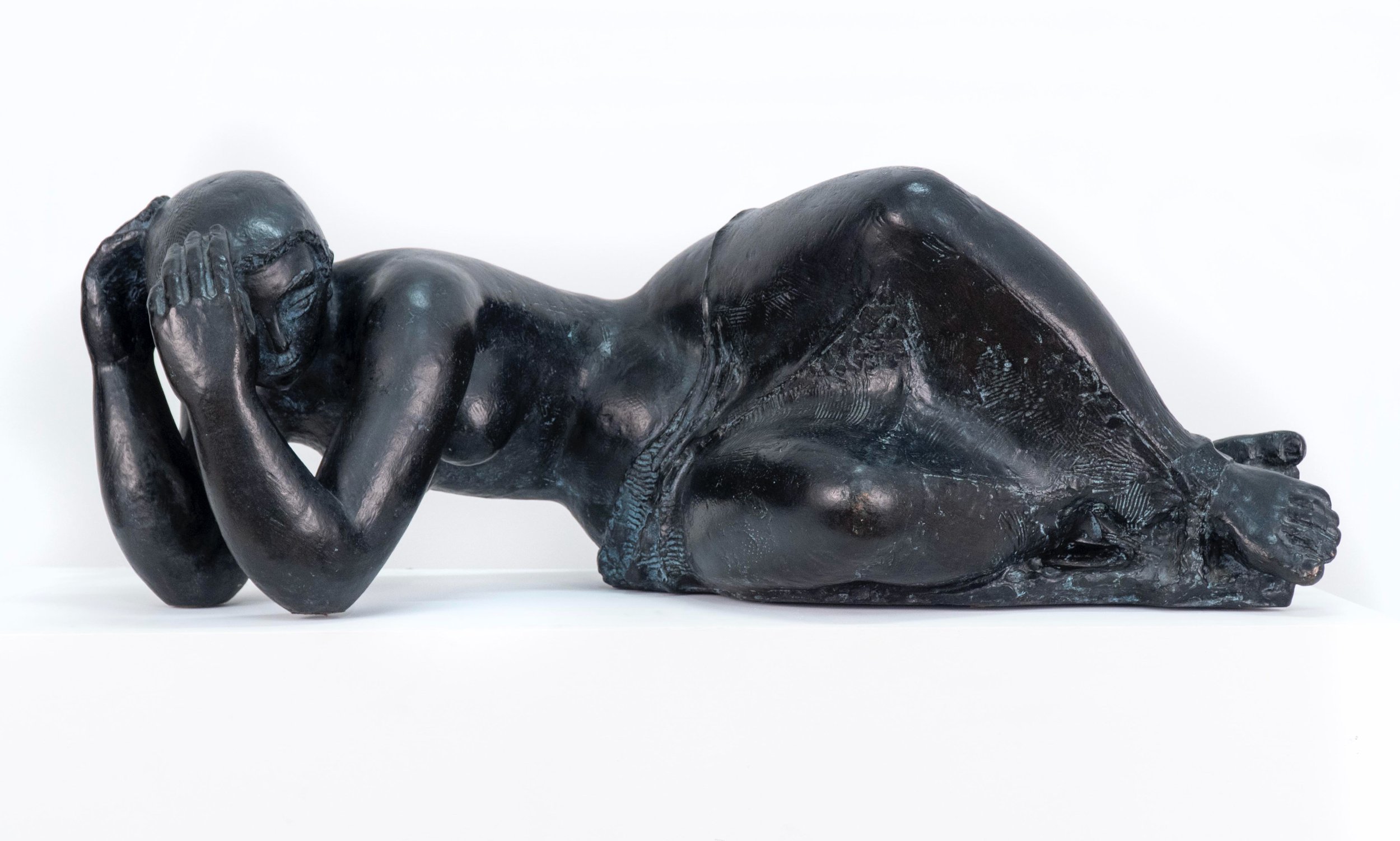 Femme de Tours (aka Rêverie), bronze, 14 x 39 x 19 inches, edition 5/6.