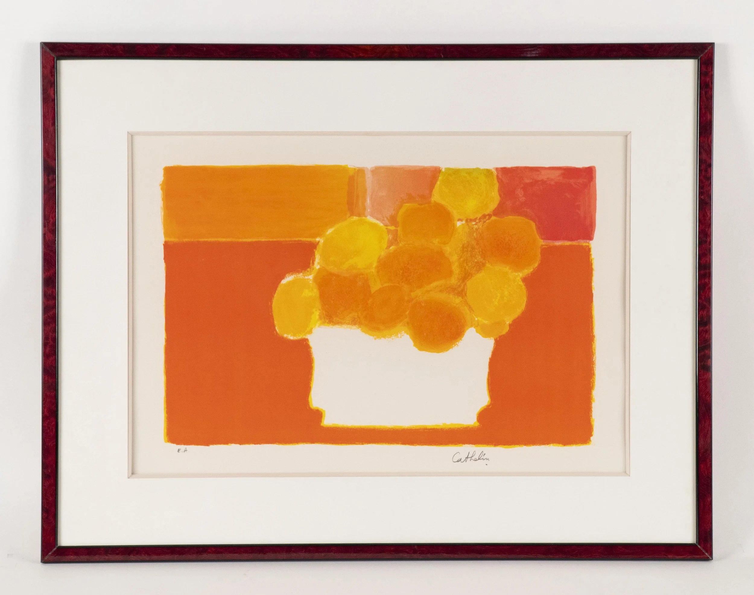 Bernard Cathelin, “Roses d'Inde à la Jardienère de Moustiers“, 1992, original lithograph, 33.5 × 50.5 cm / 13.25 × 20 inches. edition # EA.