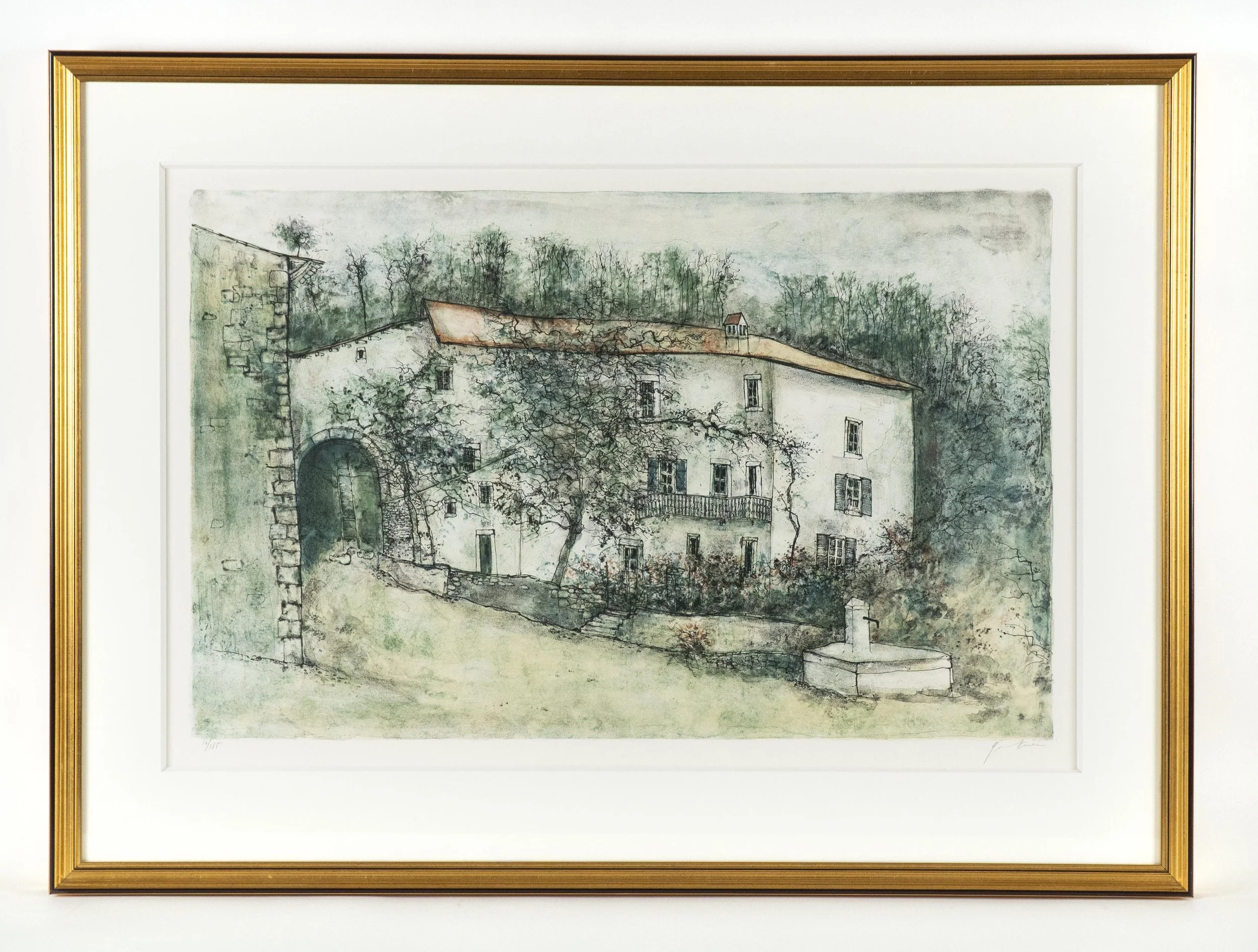 Bernard Gantner, “Ferme Savoyarde”, lithograph, edition # 14/185.